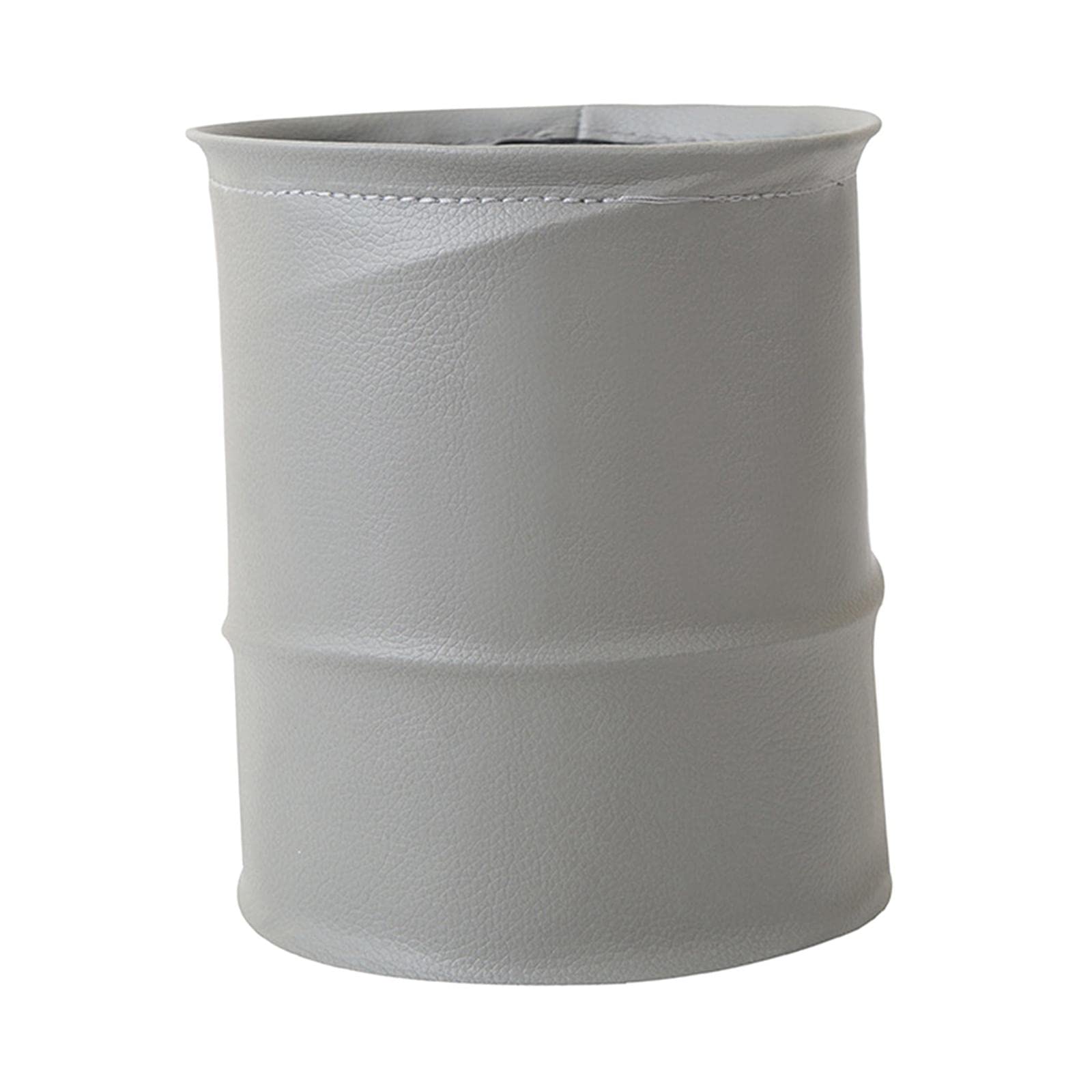 JAZZY PEARLS Car Trash can artificial Leather Garbage Bin Waste Basket Rubbish Bin for Truck Grey