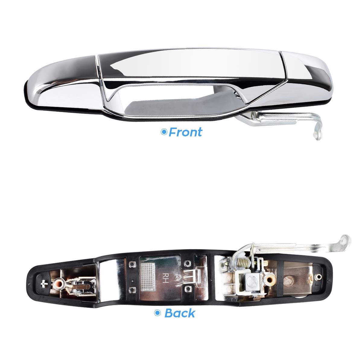 Faersi Outside Exterior Door Handle Rear Passenger Side Fits For 2007 2008 2009 2010 2011 2012 2013 2014 Cadillac Escalade, Chevy Avalanche, Silverado, Tahoe, Gmc Sierra, Yukon Xl 80547 15915660