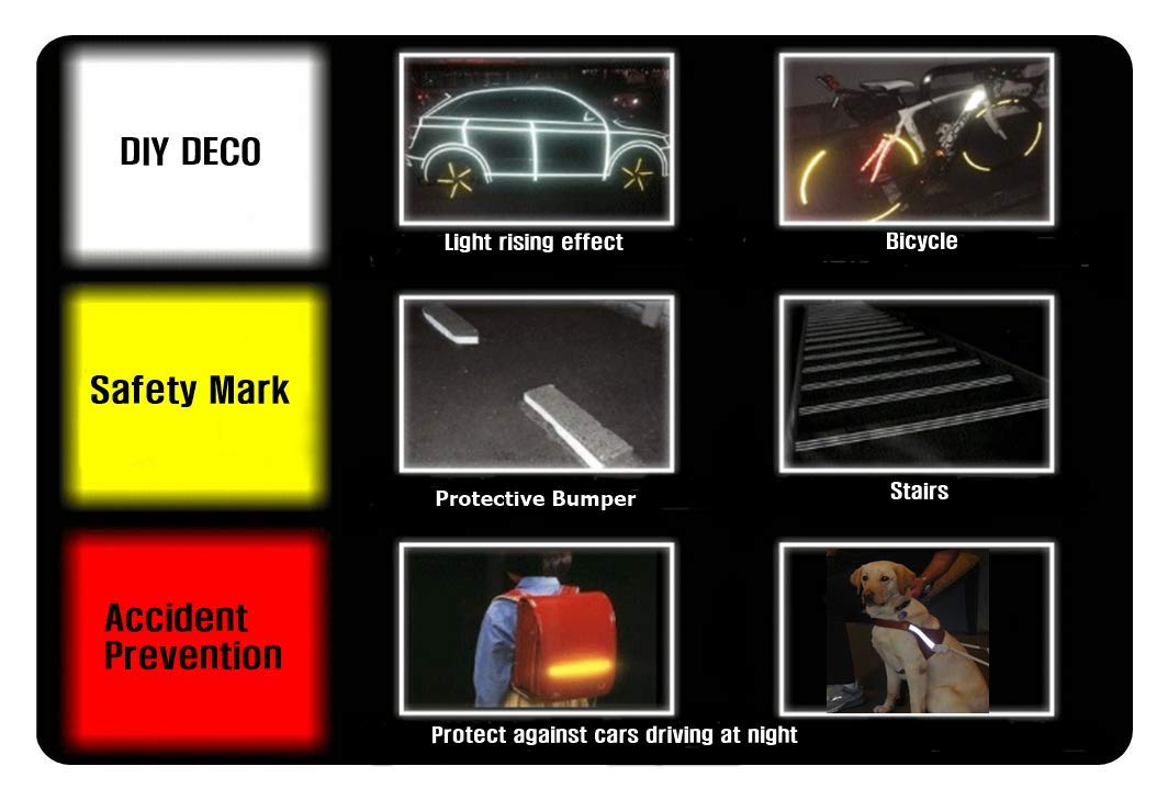 JNK NETWORKS Reflective Strip Tape - 0.2 Inch x 150 ft Adhesive Exterior Body Rim Decal Roll Reflector Waterproof Resistant DIY