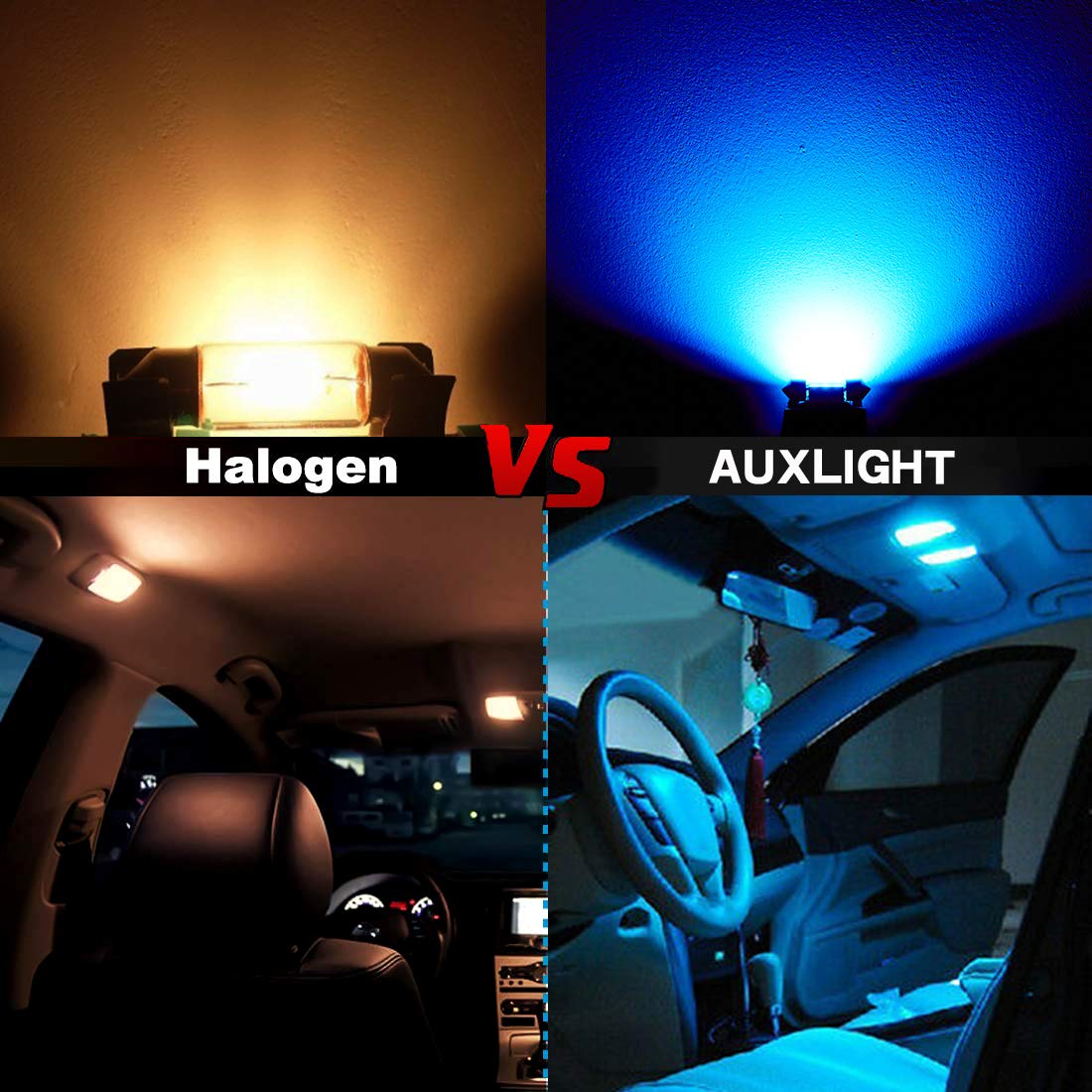 Auxlight 6418 6411 De3425 C5W De3423 36Mm 1.42”Festoon Canbus Error Free Led Interior Light Bulbs Ice Blue, Super Bright 6Smd Chips For Dome Map Door Courtesy License Plate Lights (Pack Of 6)