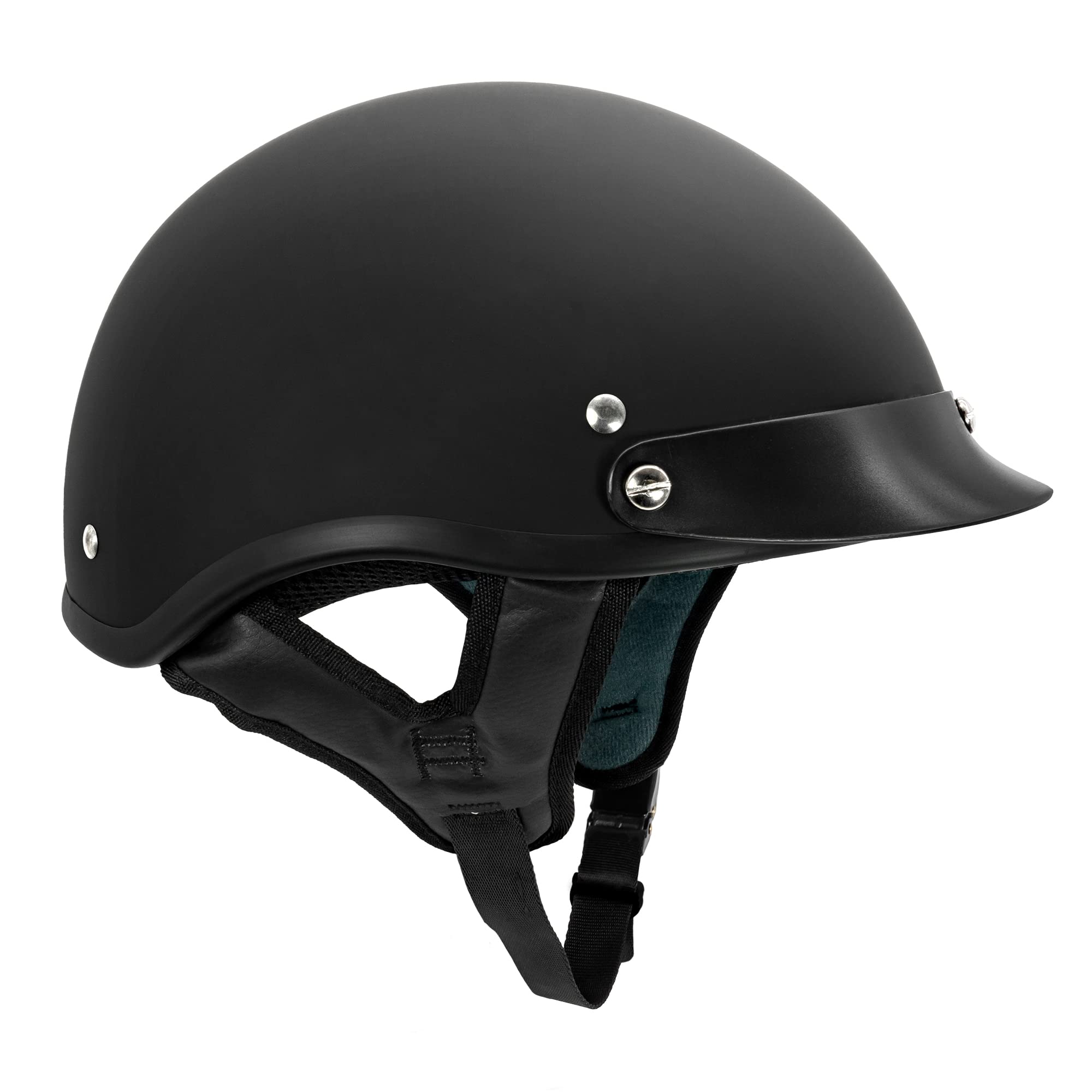 Vcan Cruiser Solid Flat Black Half Face Motorcycle Helmet (Xx-Large)