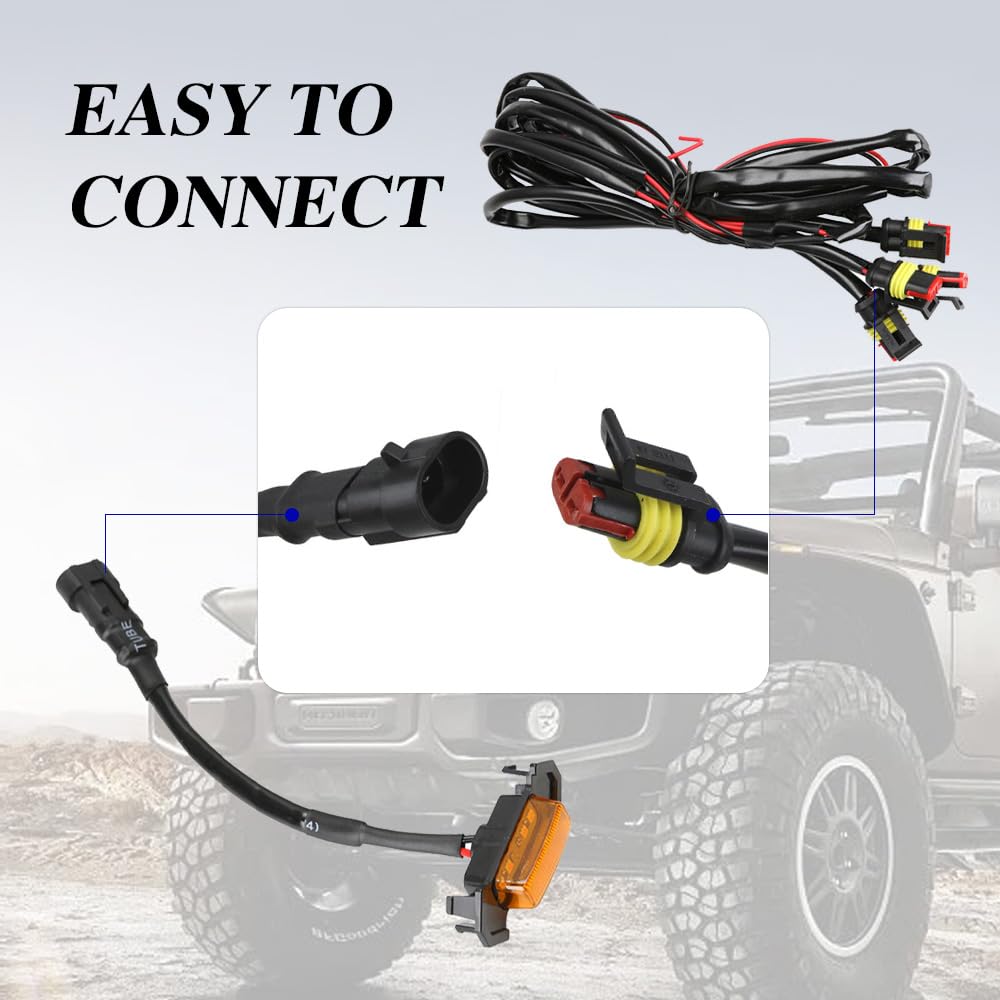 4Pcs Led Amber Lights, Bright Amber Light, Grill Led Lights With Wire Harness, Front Grille Led Lights, Car Accessories Waterpro