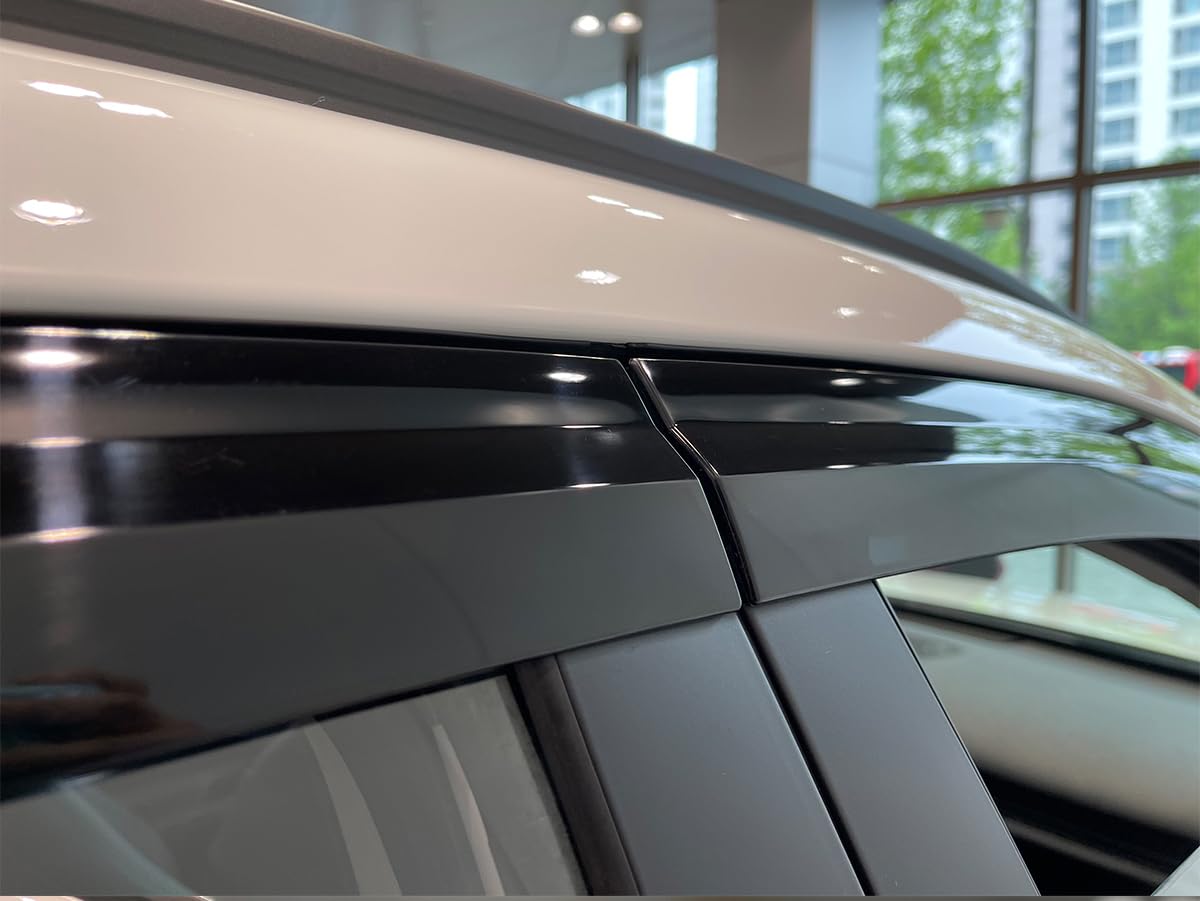 Smoke Tinted Side Window Visor Sun Rain Vent Guard 6P Compatible With 2024 Kona