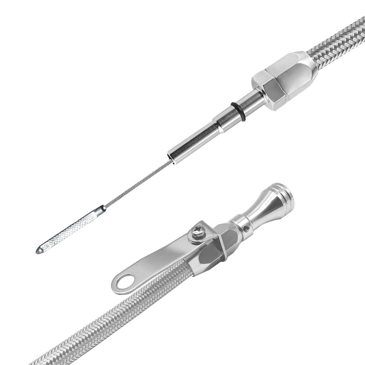 HAHAHA-Truck Compatible with LS Truck Flexible Oil Dipstick LSX LS1 LS2 LS2 LS6 4.8L 5.7L 6.0L 6.2L Silver (Silver) 21.79inch
