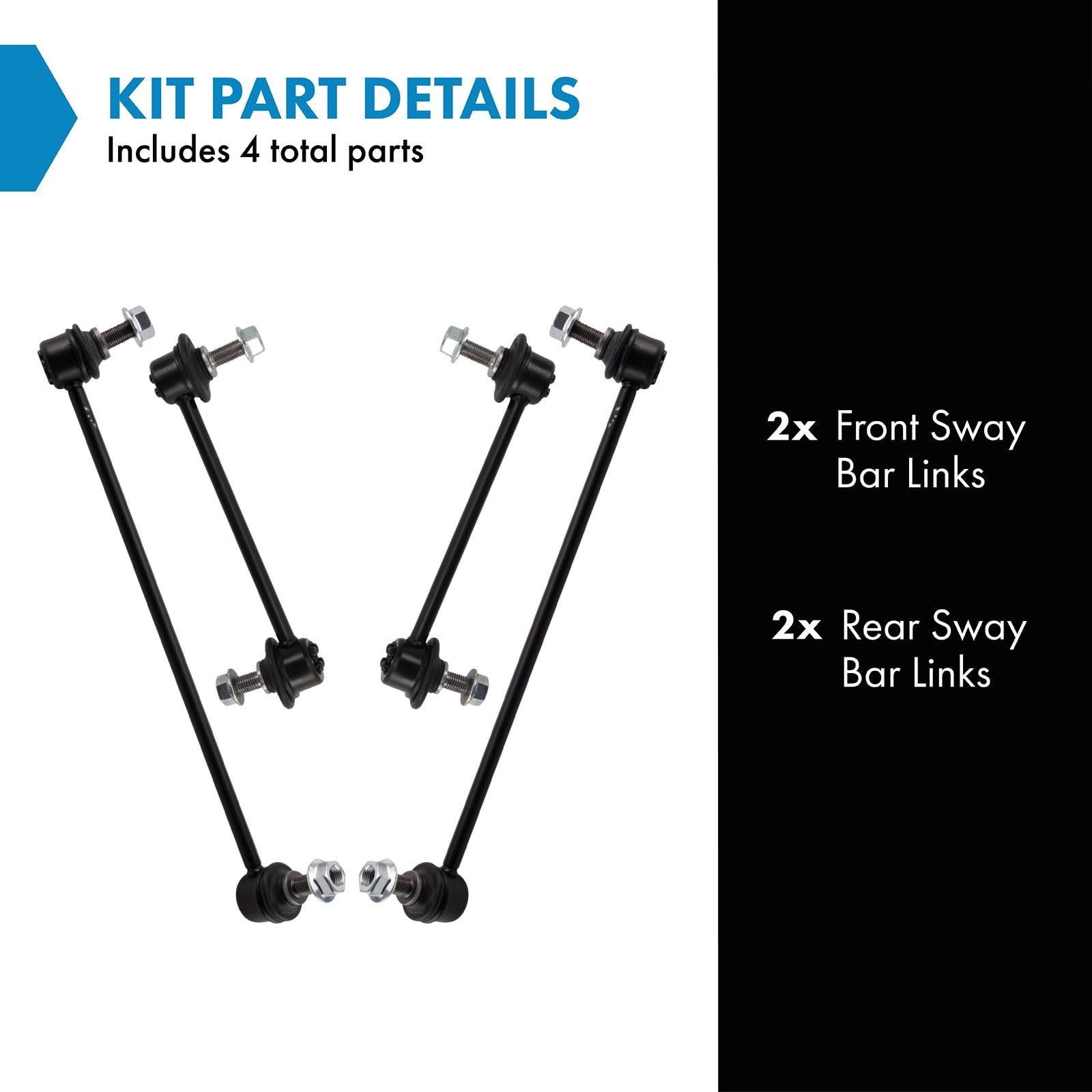 Trq Front & Rear Sway Bar Stabilizer Link Set Compatible With 2013-2018 Acura Rdx