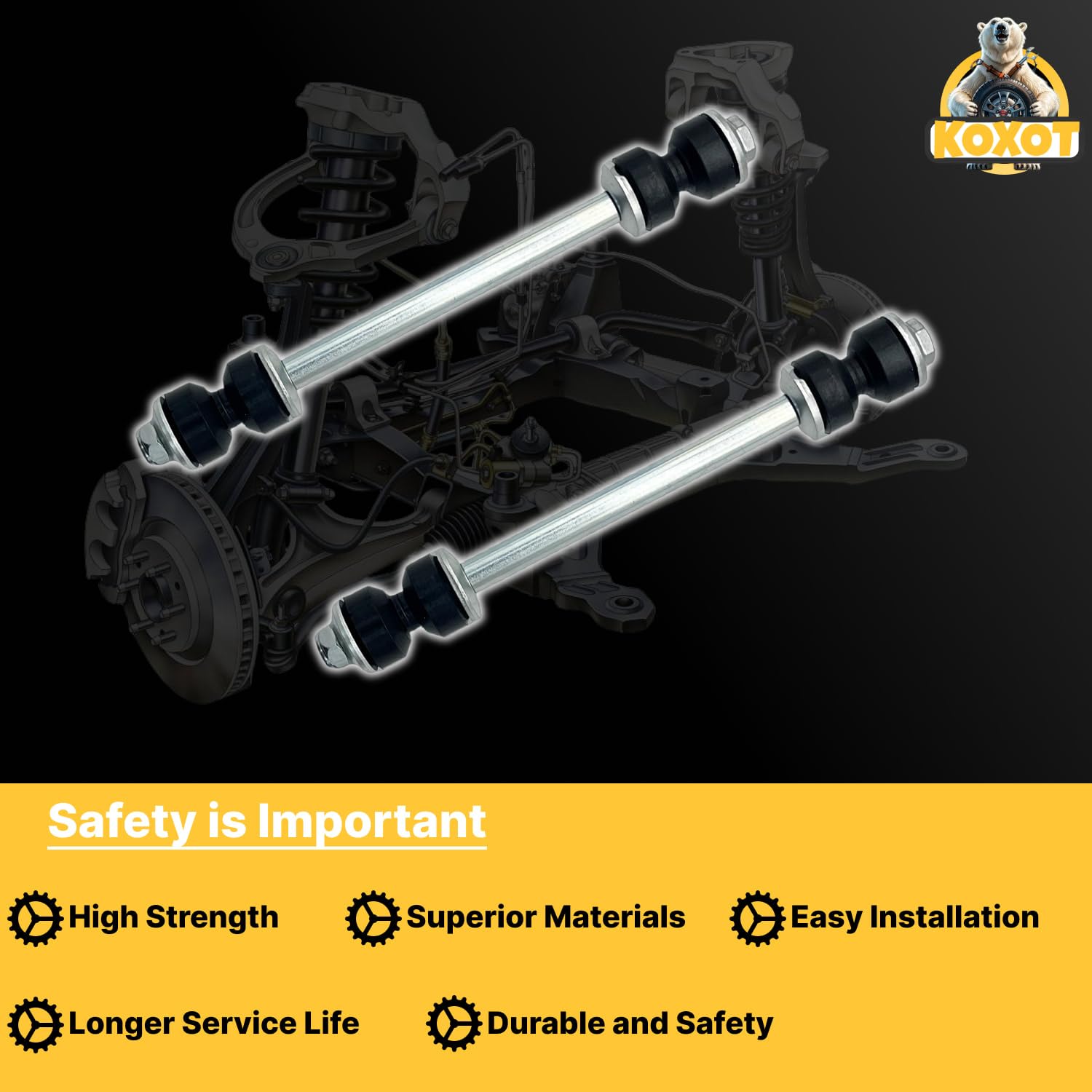 Koxot 2Pcs K7275 Front Sway Bar Stabilizer Link Compatible With Ford Ranger Explorer Sports, For Dodge Ram 1500 Ram 2500 Ram 350