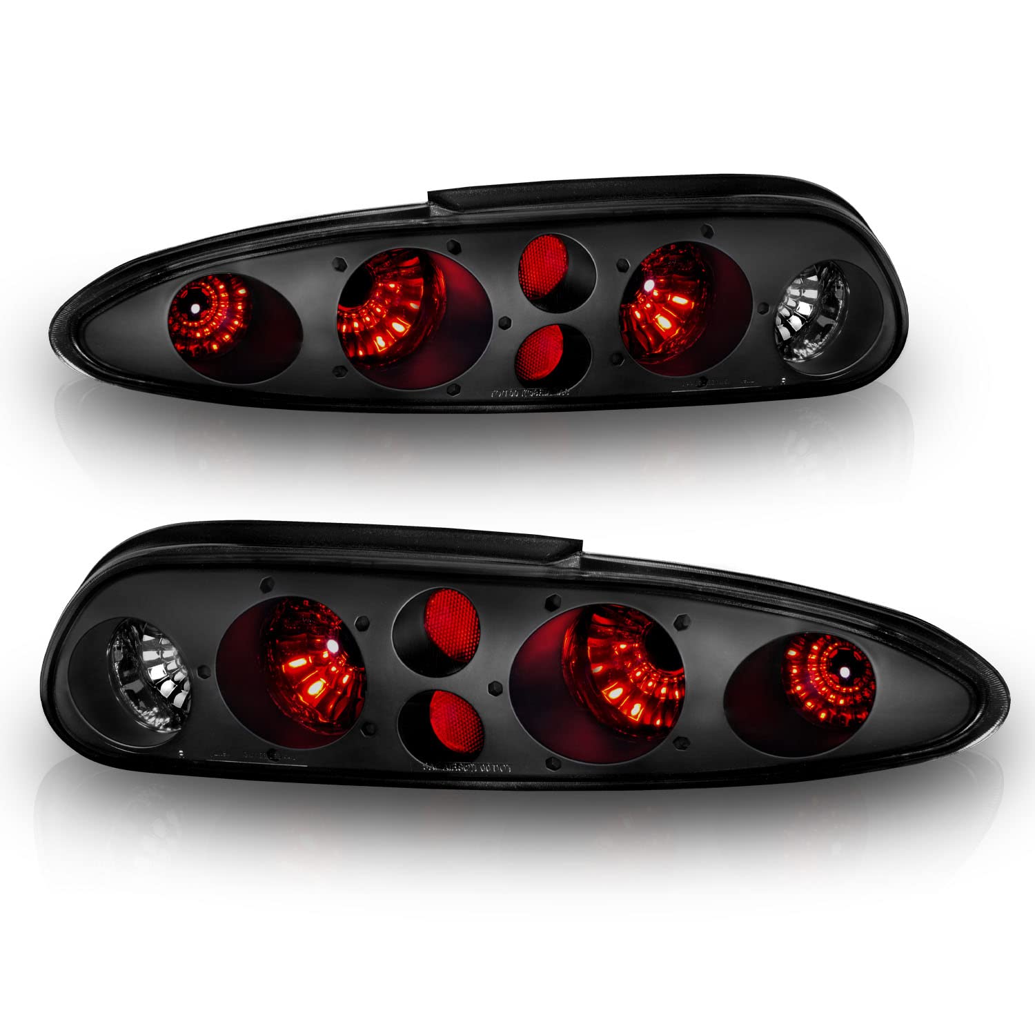 Amerilite Black Smoke Replacement Brake Taillights Set For Chevy Camaro - Passenger And Driver Side