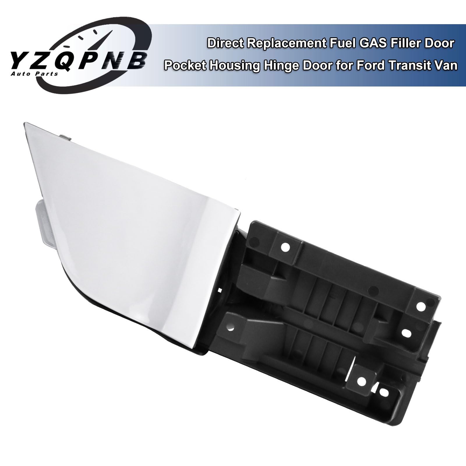 Yzqpnb Fuel Filler Door Housing Pocket Hinge W/White Cover Compatible With 2015-2023 Ford Transit Van 150 250 350 Gasoline Engine Replace # Ck4Z-5427936-A Ck4Z-61405A26-B