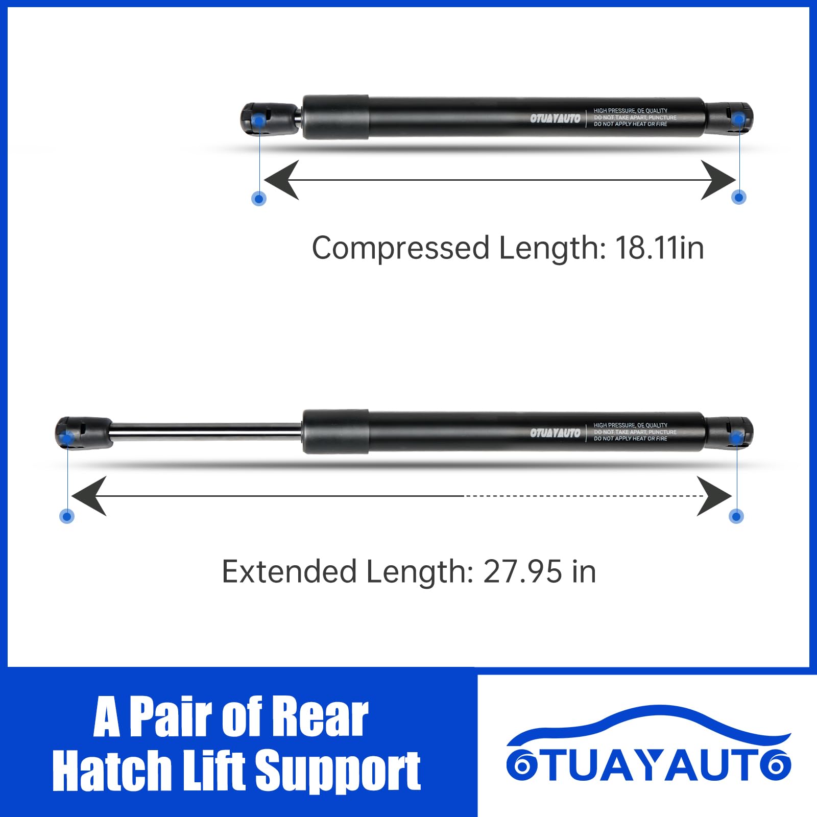 Otuayauto Rear Tailgate Lift Supports Shock Struts Replacement For Toyota Sequoia 2001-2007 Gas Spring Premium Hatch Trunk Strut