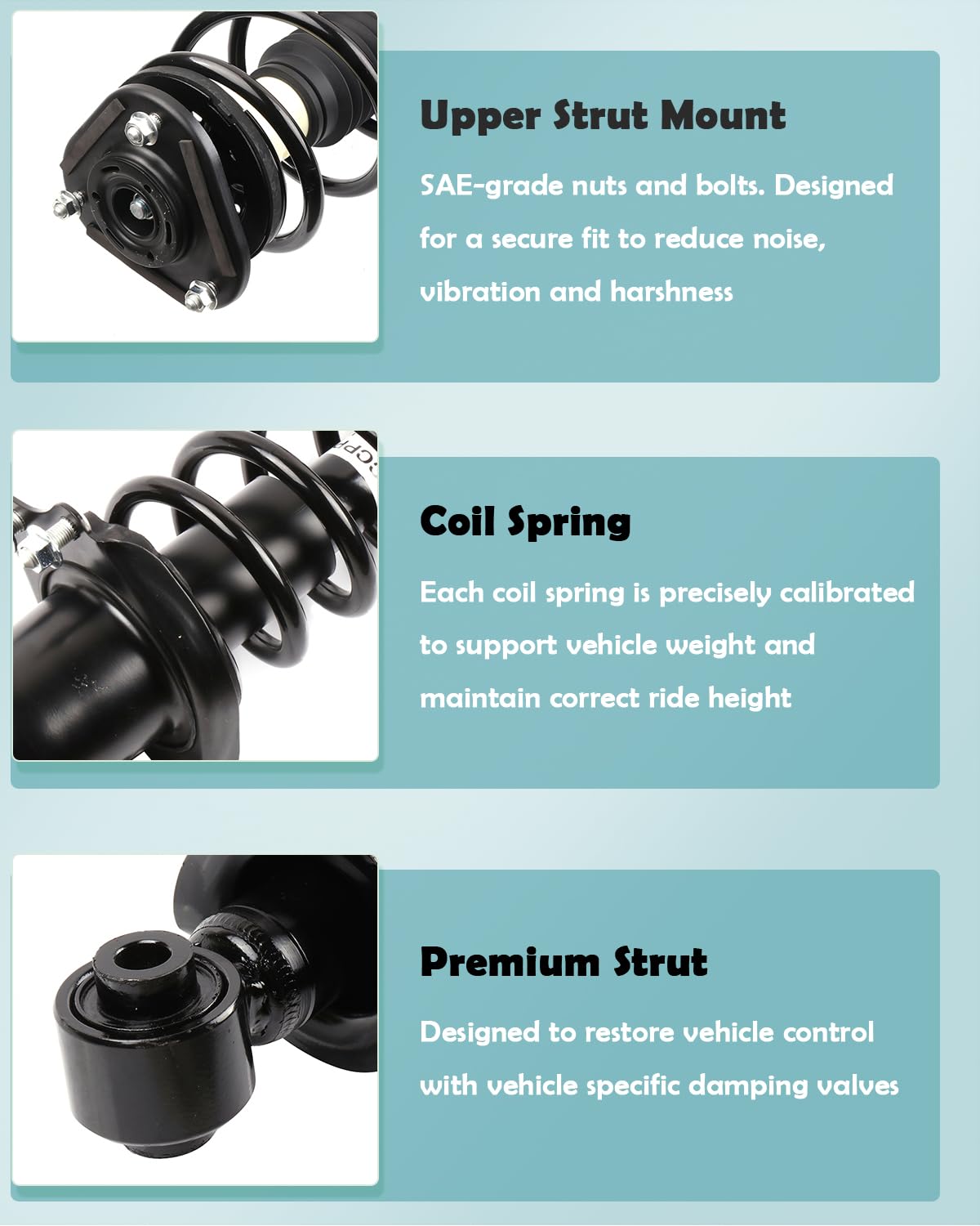 Scitoo Front And Rear Complete Struts Spring Assembly Shocks Struts Fits 2005-2010 For Scion Tc Quick Struts 172391 172400L - Se