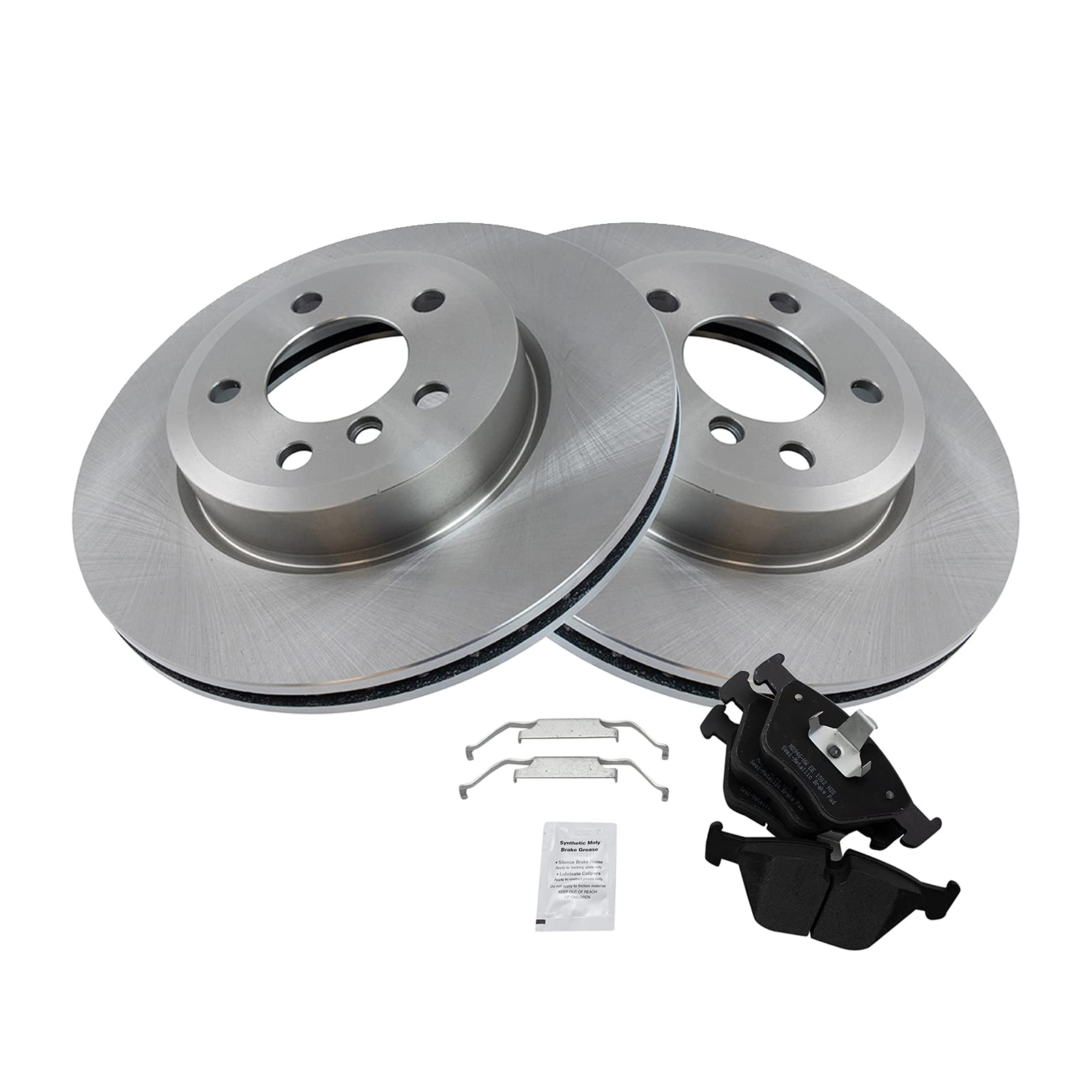 Trq Front Brake Pad & Rotor Kit Brake Pads Brake Rotor Semi-Metallic Compatible With 2004-2010 Bmw X3