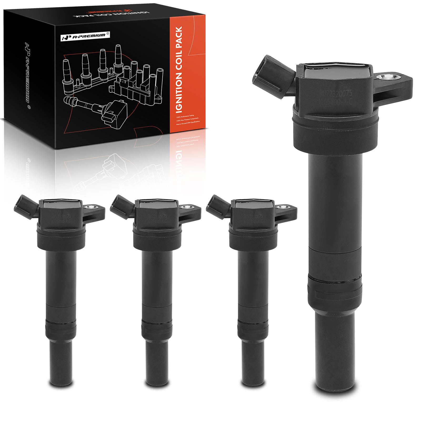 A-Premium Ignition Coil Pack Set of 4 Compatible with Hyundai Elantra 2011-2016, Tucson 2014-2020, Kia Forte 2014-2016, Soul 201