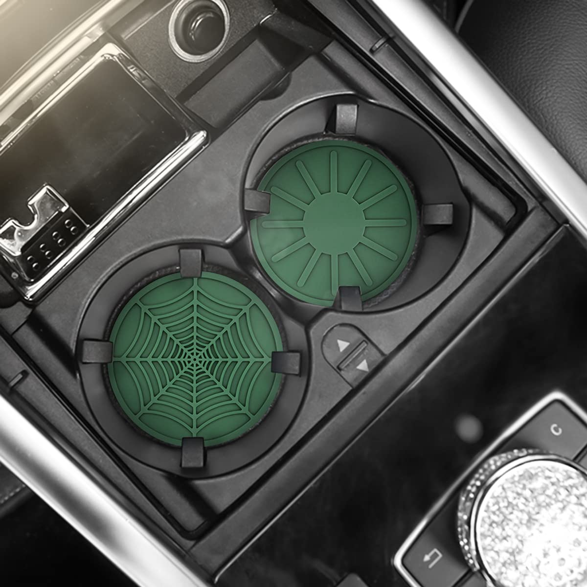 4 Pack Car Coasters For Cup Holder, 2.68 Inch Anti-Slip Silicone Auto Insert Cup Coaster, Non-Slip Vehicle Cup Mats For Women An