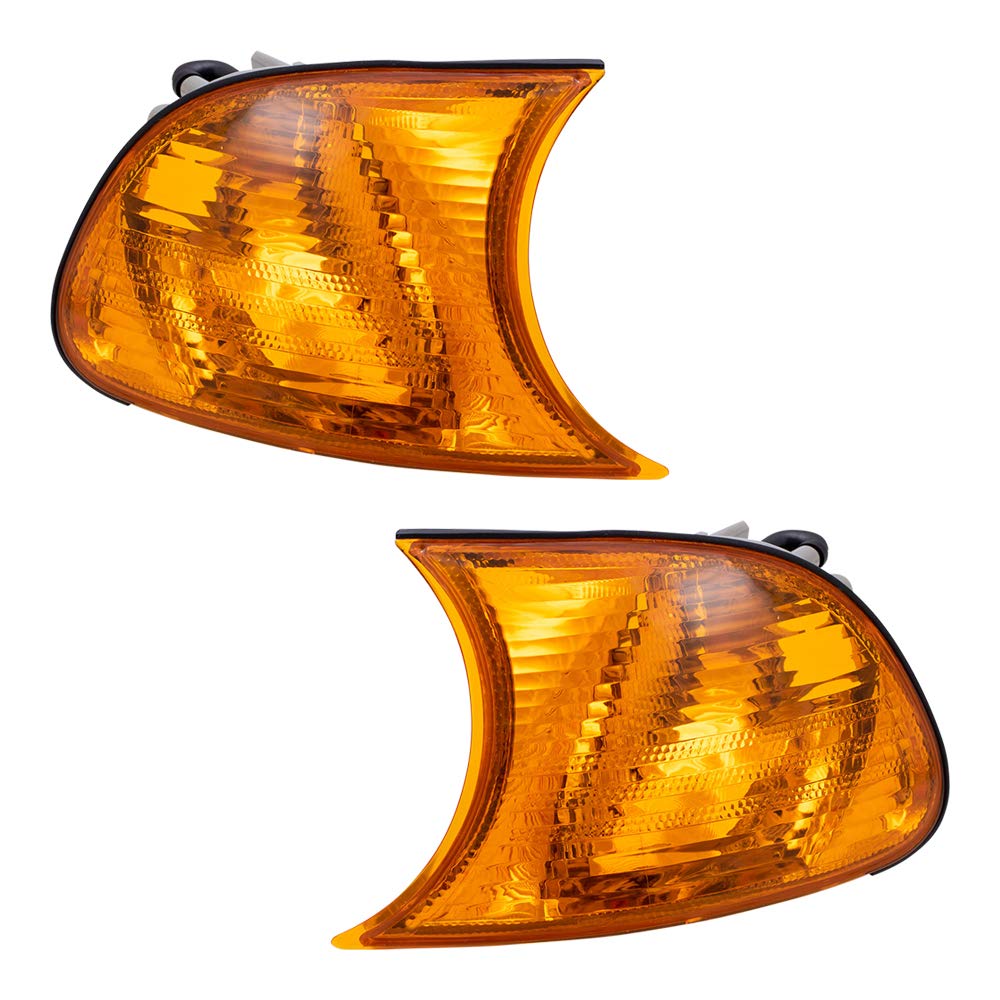 Brock Replacement Driver And Passenger Park Signal Corner Marker Lights Amber Lamps Compatible With 1999-2001 3 Series E46 Coupe