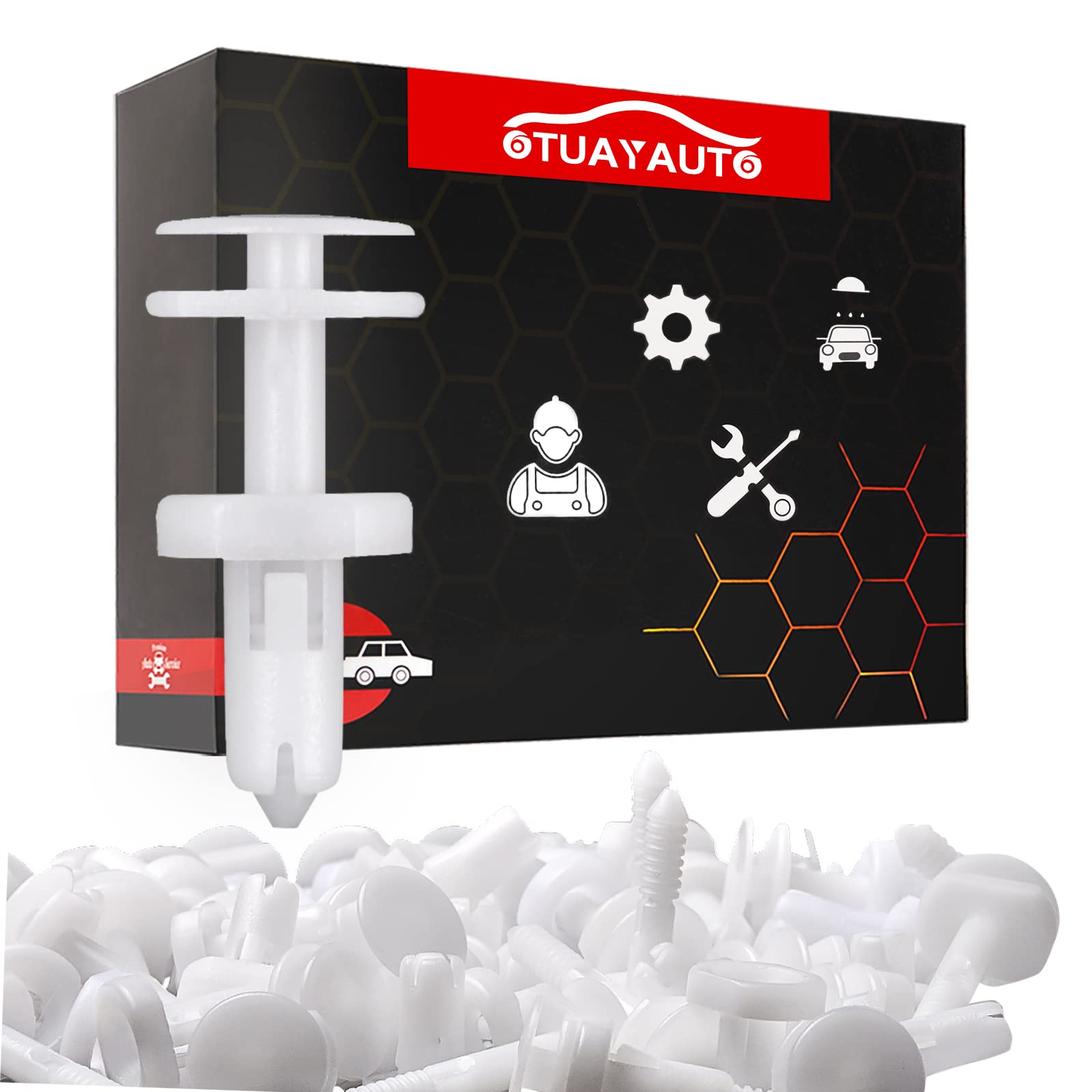 OTUAYAUTO 50 Pcs Door Panel Retainer Clips, Replacement for GM Cars, Compatible with GMC Chevrolet Truck C1500/C2500/C3500/K1500