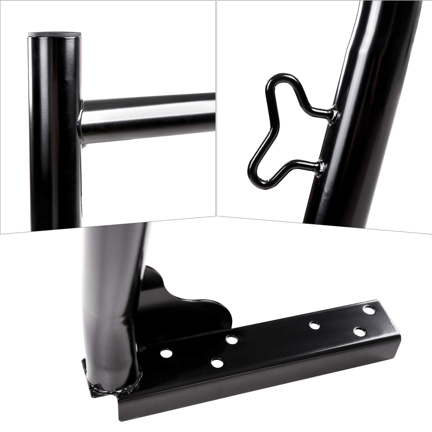 Aa-Racks Model X31 800Ibs Capacity Extendable Steel Pick-Up Truck Ladder Rack Two-Bar Set - Black