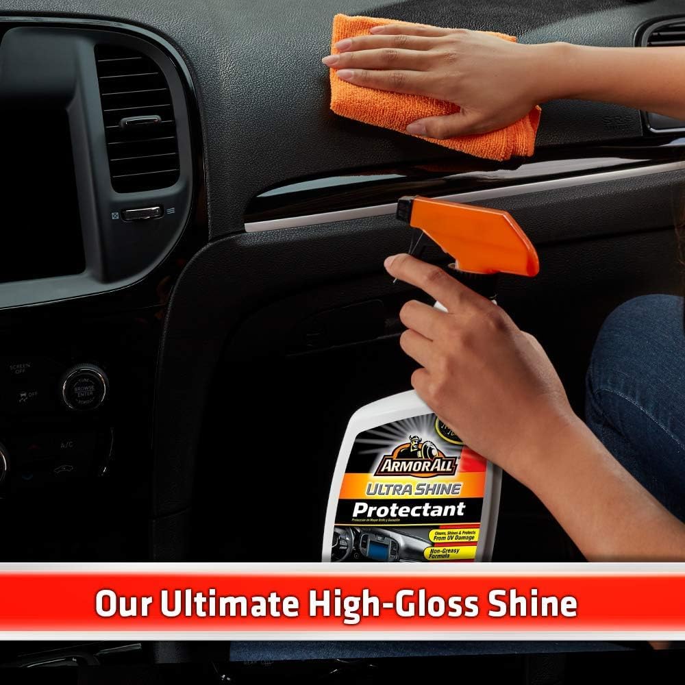 Armor All Ultra Shine Protectant Spray - 16 Fl Oz Car Interior Cleaner with UV Protection Against Cracking and Fading, White