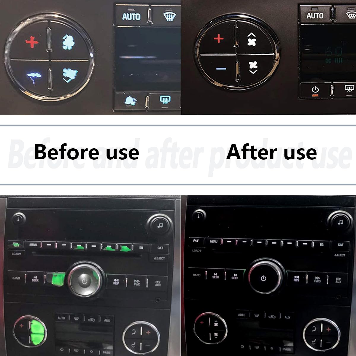 Kewucn 2 Packs Rear Radio Volume Control Knob Cover and AC Dash Button Sticker Repair Kit (2 Packs), Universal Vehicles Interior