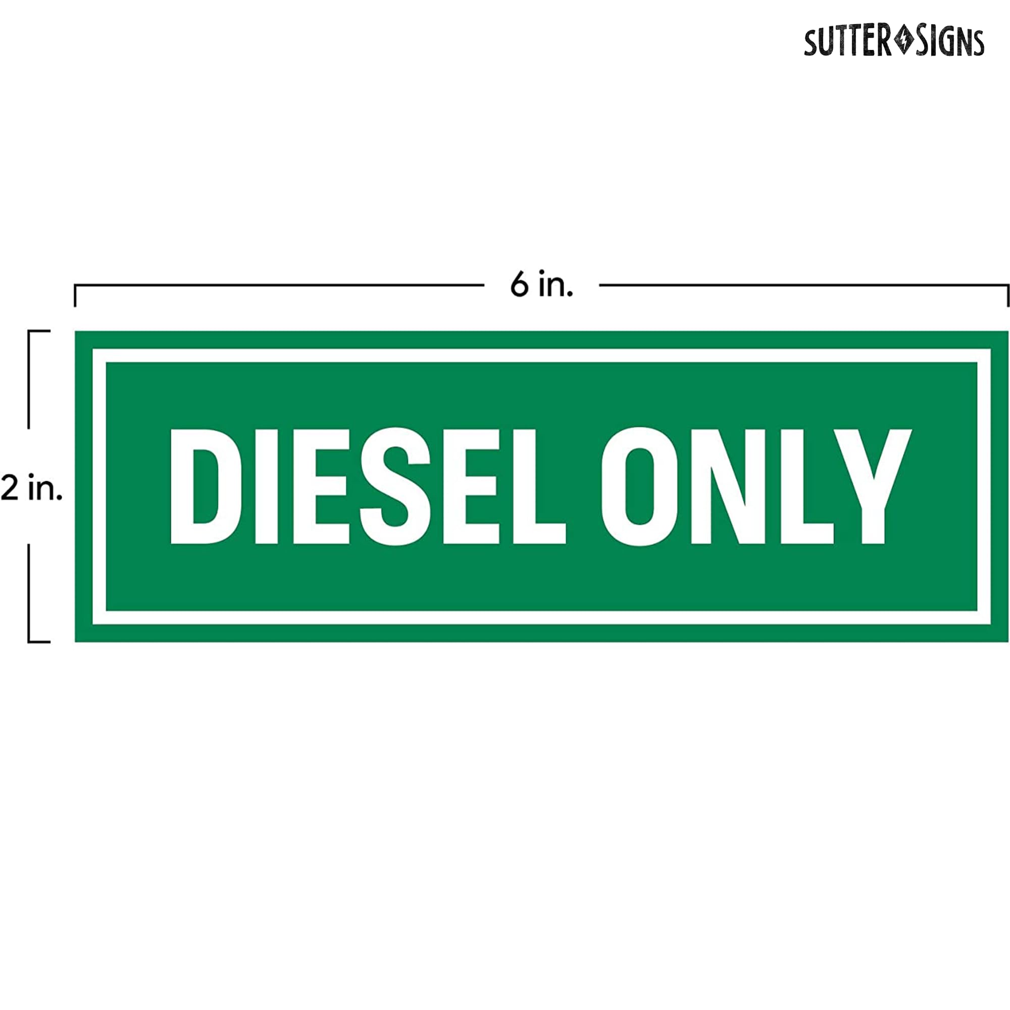 Sutter Signs 3Pc Diesel Only Stickers For Fuel Tank | Weatherproof Adhesive Decals For Trucks, Tractors, Fuel Cans, Gas Caps