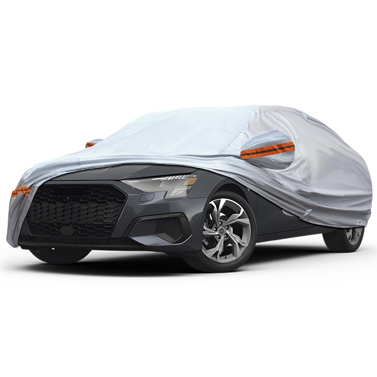 KEYOOG 6-Layer Full Car Cover is All-Weather Waterproof, Fit for 168''-182'' Length Sedan, Universal in All Seasons, Snow Preven