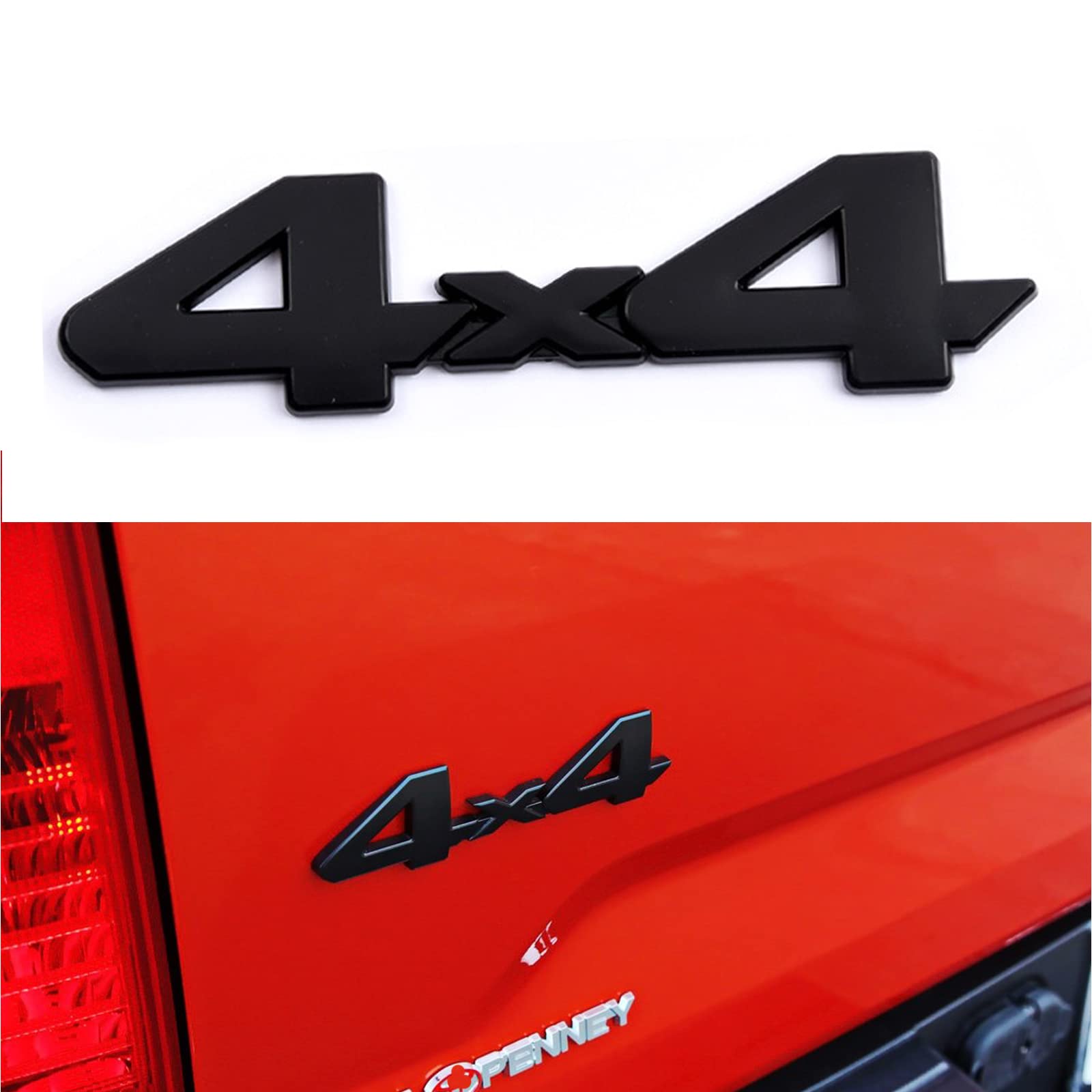 Huapx 1Pack Metal Car 4X4 Emblem 3D Chrome Badge Decal Sticker Compatible With 4Runner Tundra Tacoma Rear Tailgate Tail Gate Doo