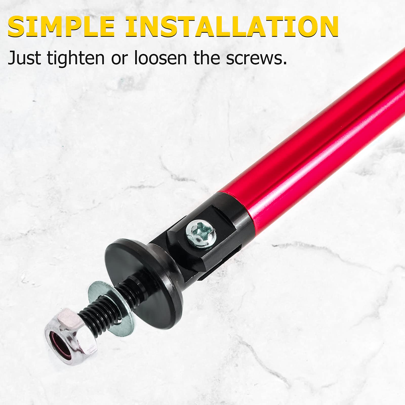 Splitter Strut Rods, Auxmart 200Mm Lip Splitter Support Rod Diffuser Strut Rod Tie Support Bars 200Mm Fit Most Vehicles, Pack Of 2, Red