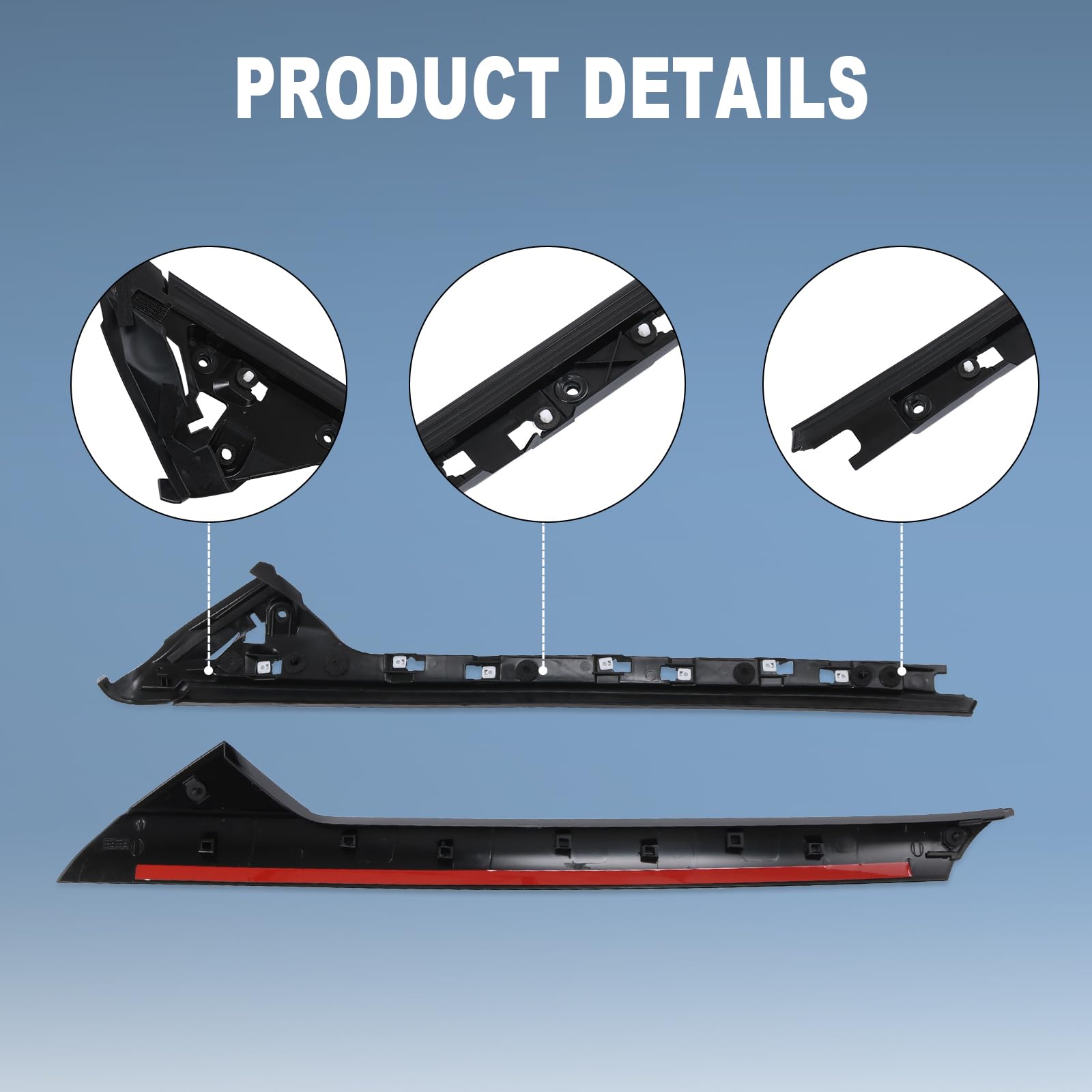 A-Pillar Molding Trim Kit Outer And Inner Trim Set Replacement For 2011-2019 Ford Explorer 4 Door Utility (Left & Right) Replace