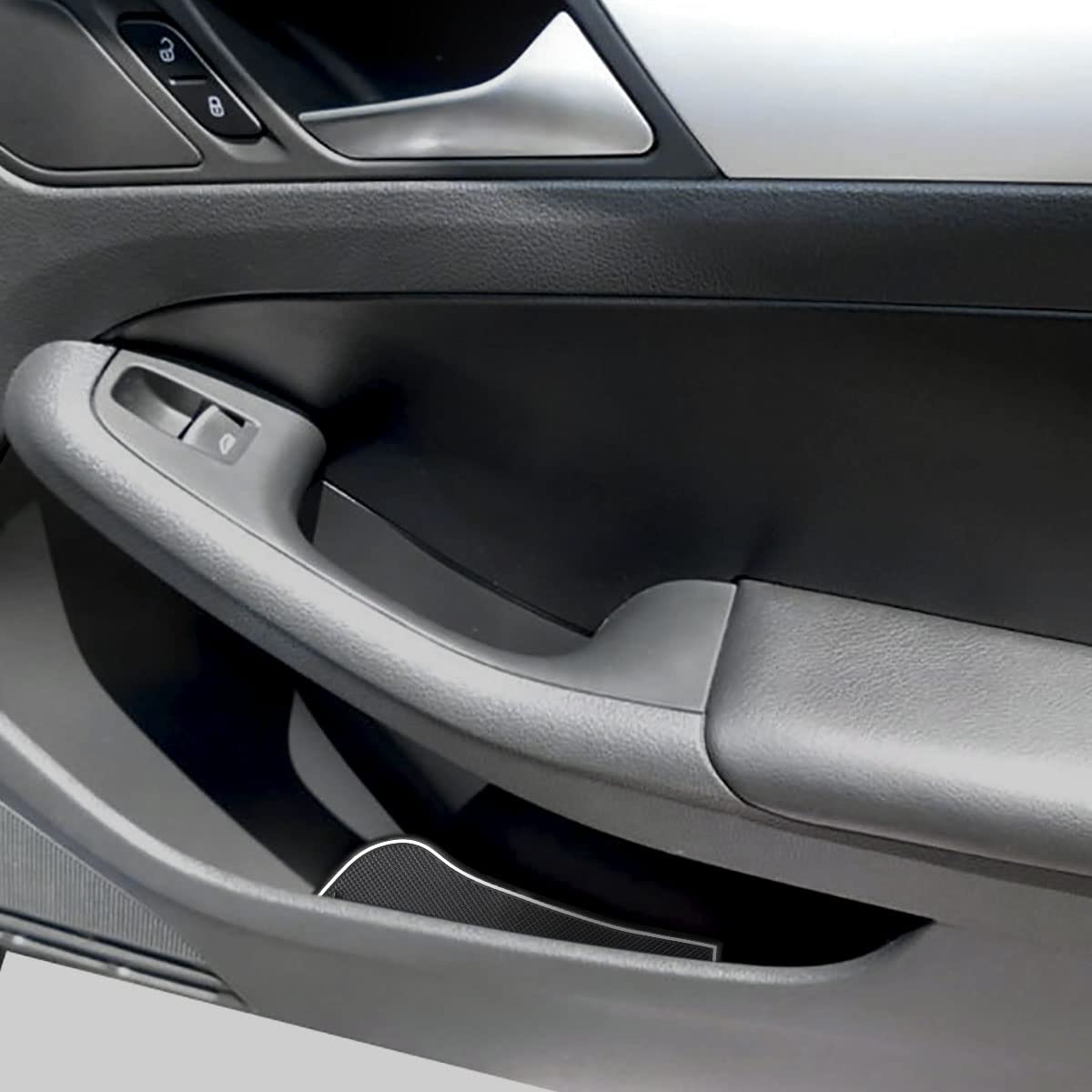 Auovo Anti Dust Mats For Volkswagen Jetta Accessories 2013-2018 Custom Fit Door Compartment Liners Cup Holder Insert Console Liners Anti Dust Mat Pads Car Interior(10Pcs/Set) (White Trim)