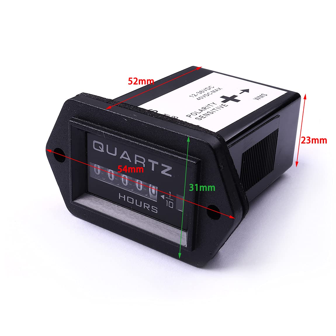 Atoplee Mechanical Hour Meter 12V To 36V Truck Tractor Diesel Outboard Engine Hour Meter Rectangular