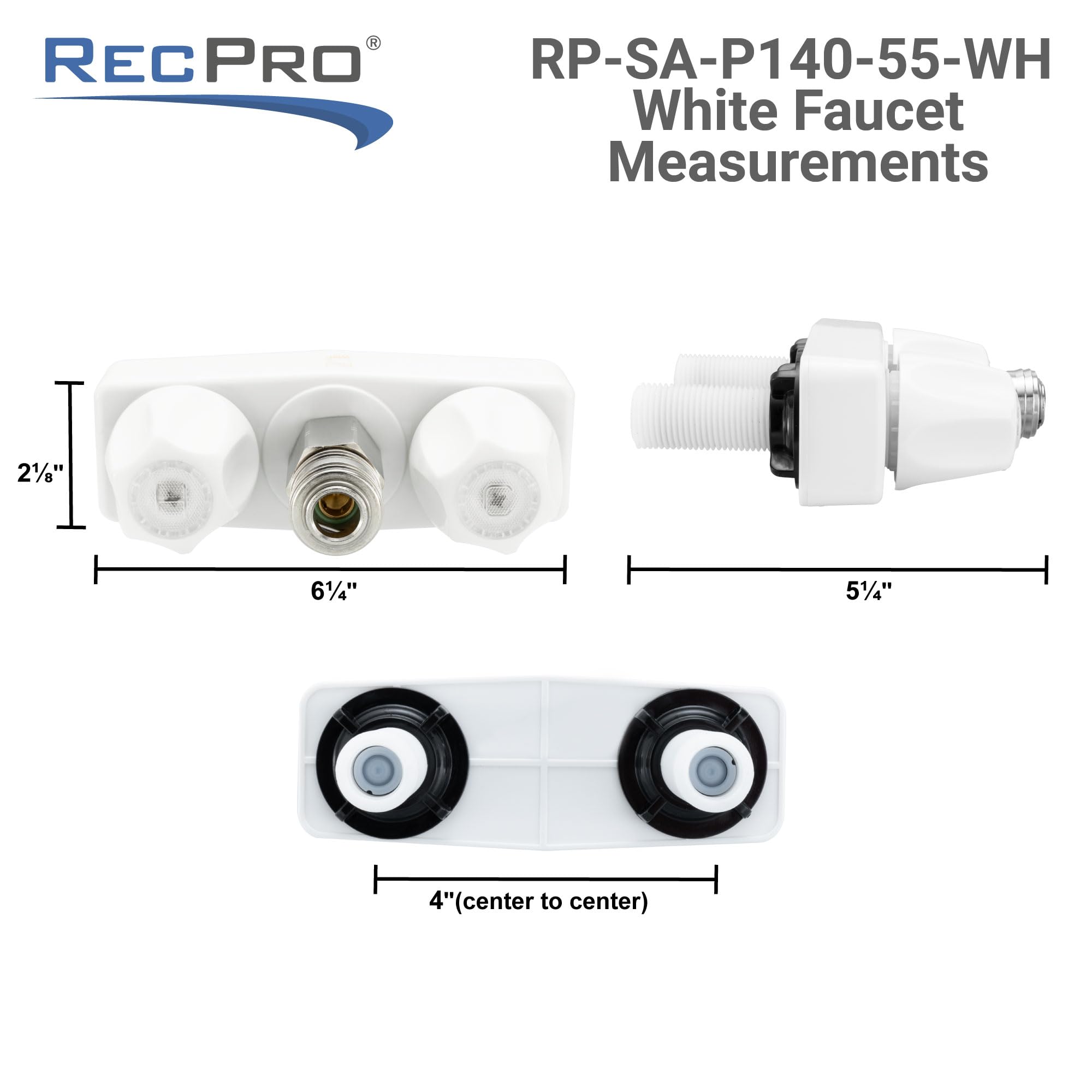 Recpro Rv Exterior Faucet Hot/Cold | High Pressure Sprayer | Metal | Optional Flex Spout | Rv Exterior Shower Faucet | Rv Exteri