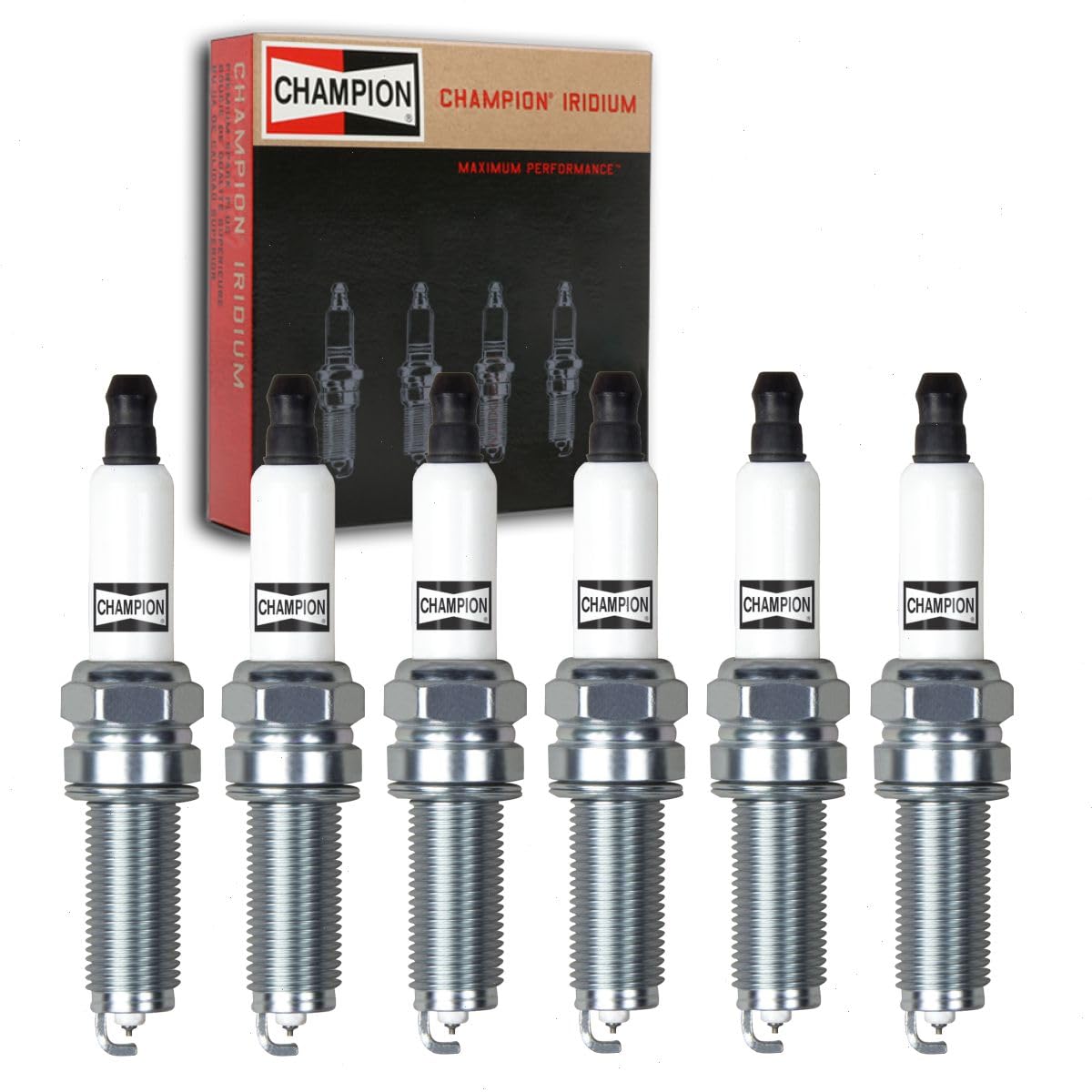 6 pc Champion Iridium Spark Plugs compatible with Jeep Wrangler JK 3.6L V6 2018