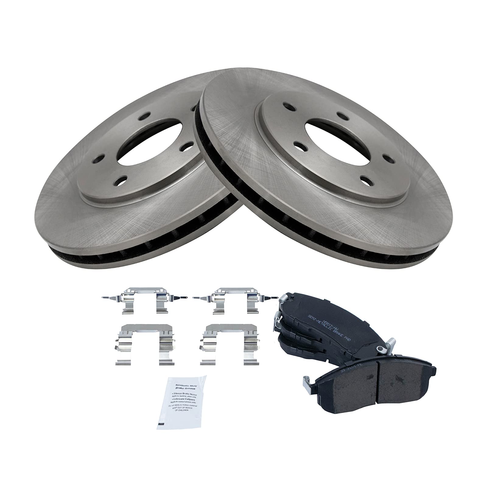 Trq Front Brake Pad & Rotor Kit Brake Pads Brake Rotor Semi-Metallic Compatible With 2013-2019 Nissan Sentra