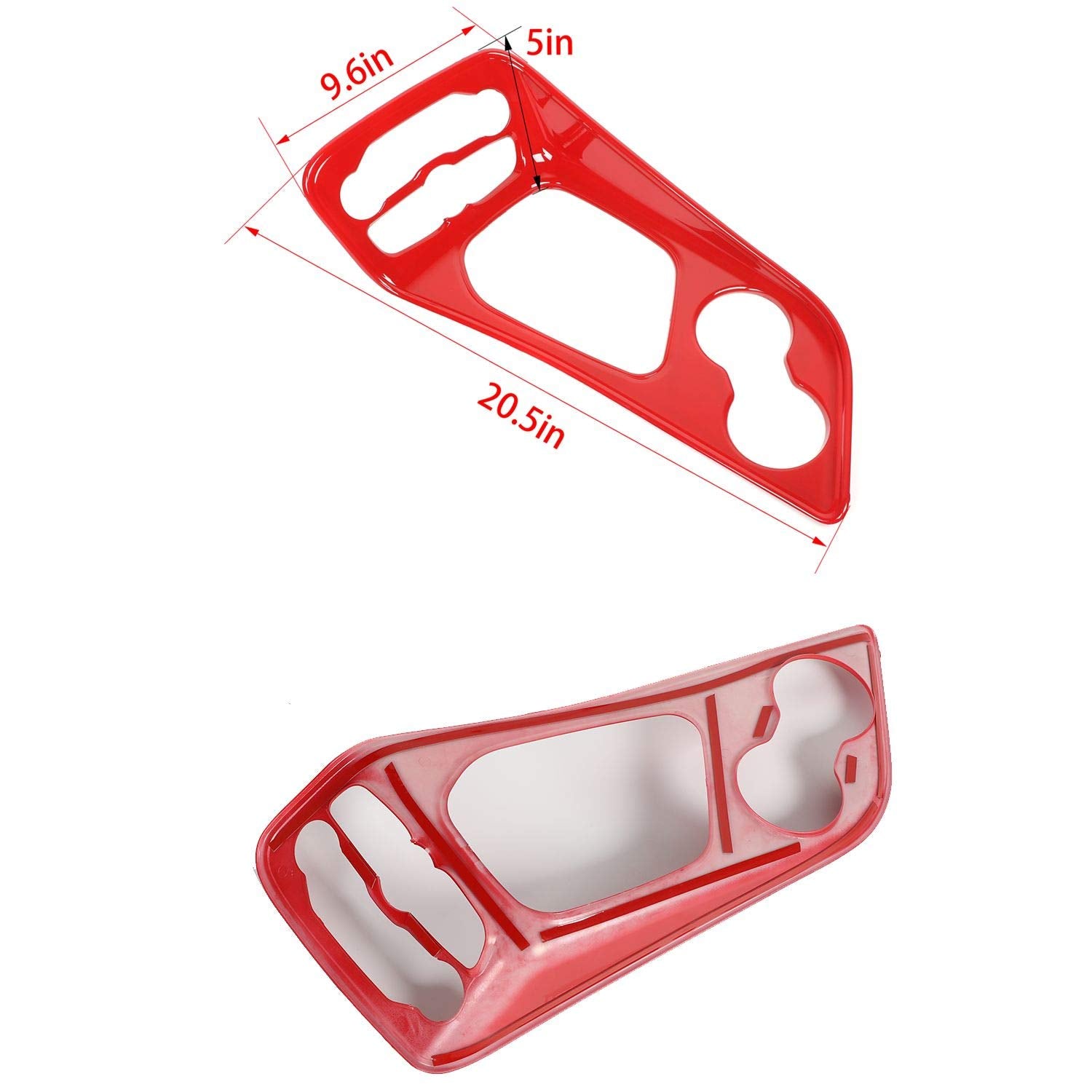 Voodonala Gear Shift Shifter Panel Shift Lever Panel Transmission Gear Selector Gearstick Panel Cover Trim Fit For 2015-2024 Dodge Challenger Interior Accessories Abs Red