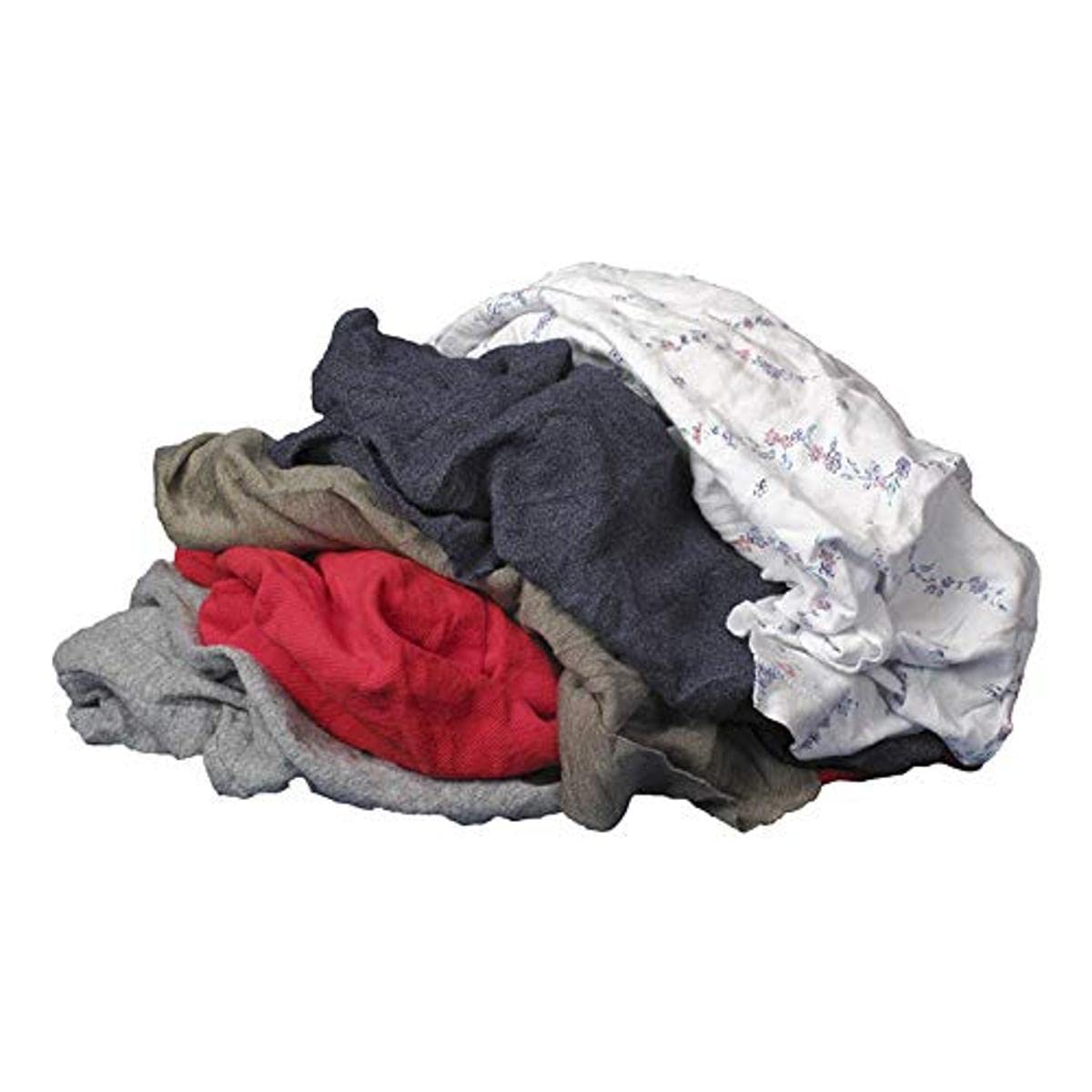 Buffalo Industries (10080PB) Recycled Multicolored T-Shirt Cloth Rags, 4 lb. bag, All-Purpose Rag for Cleaning, Paint Spills and
