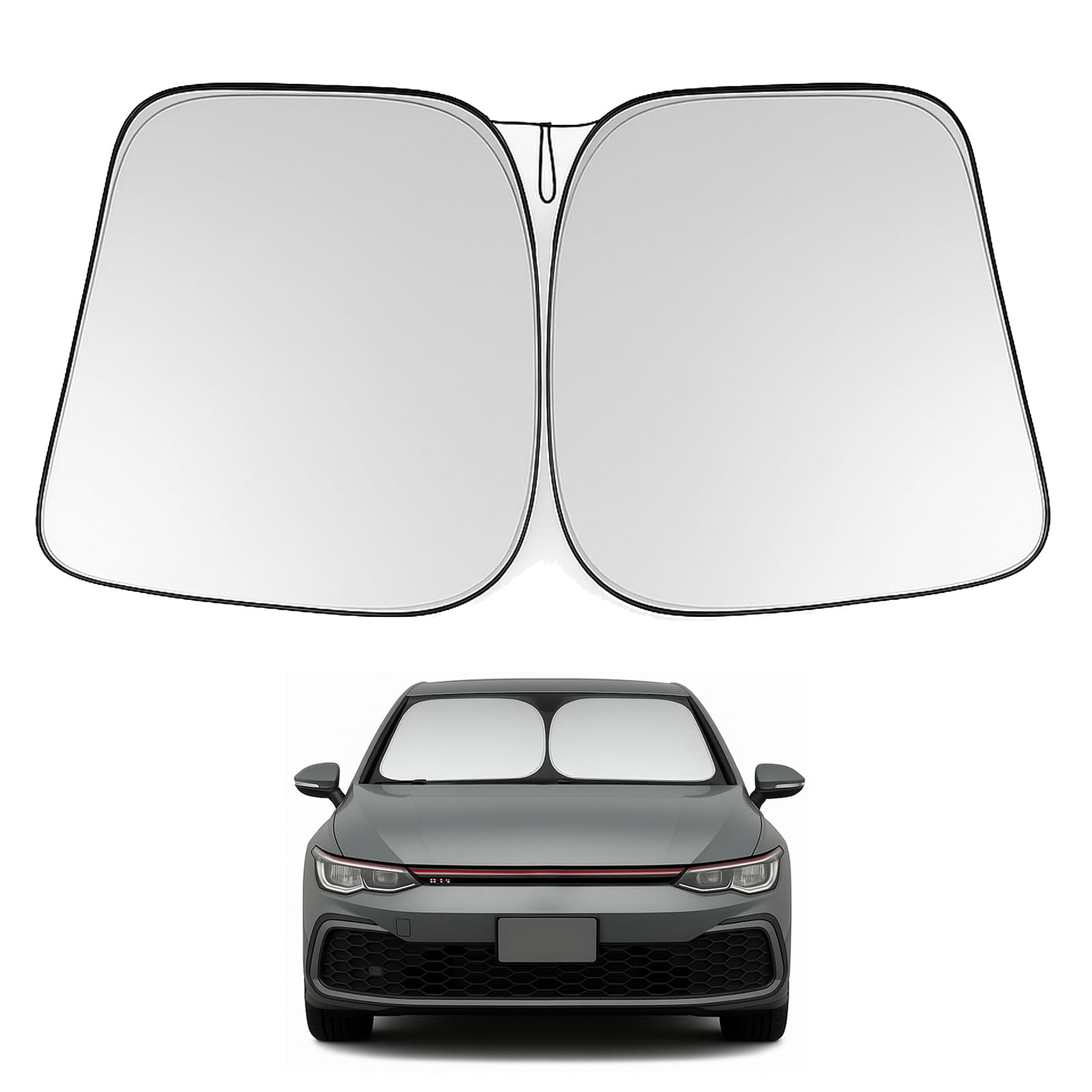 Proadsy 2025 Upgrade Windshield Sun Shade Custom Fit Volkswagen Golf Gti Mk8 2022-2025 4-Layer Foldable Front Sunshade Protector