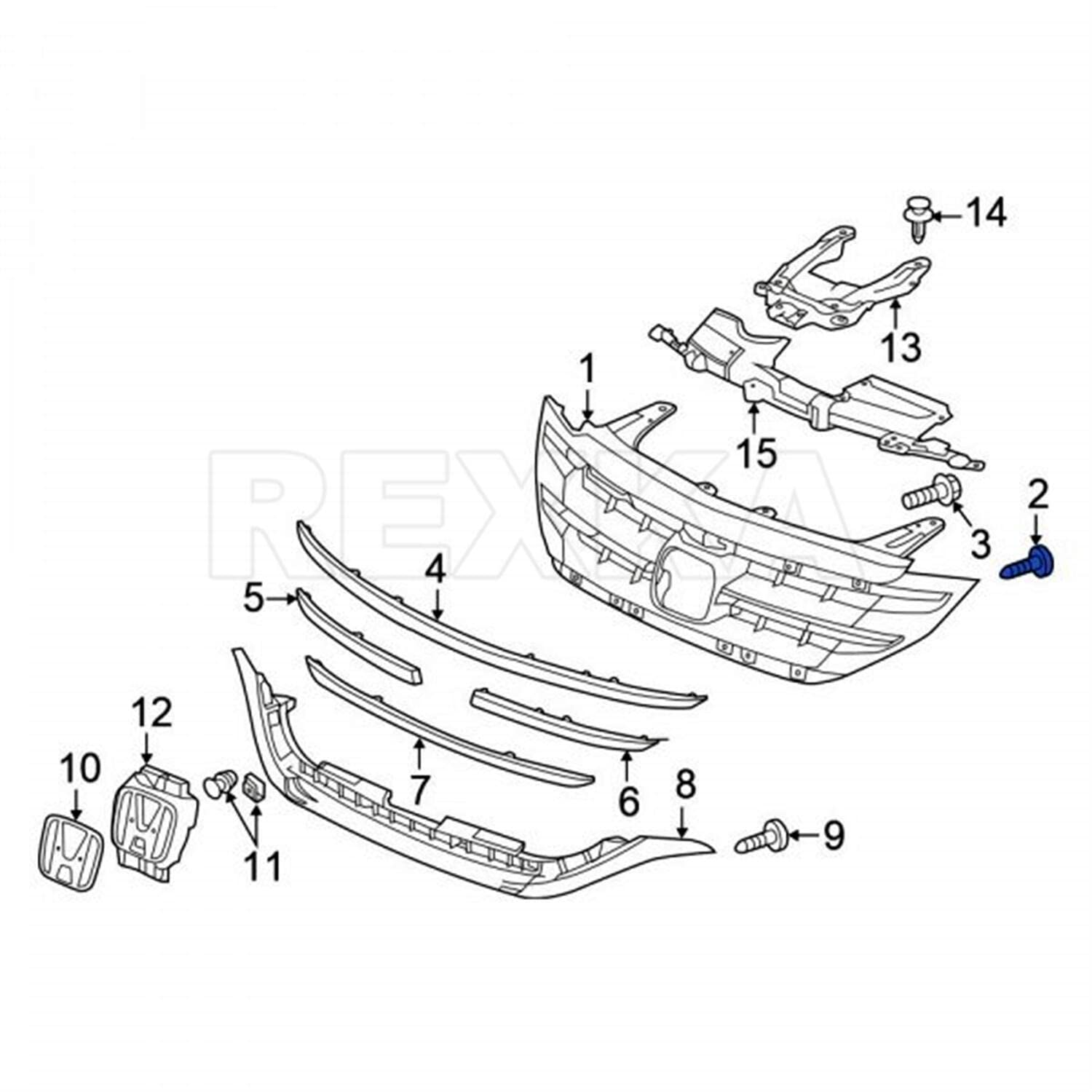 Rexka 10Pcs Bumper Moulding Clip For Honda 91578-T0A-003 Cr-V 2012-