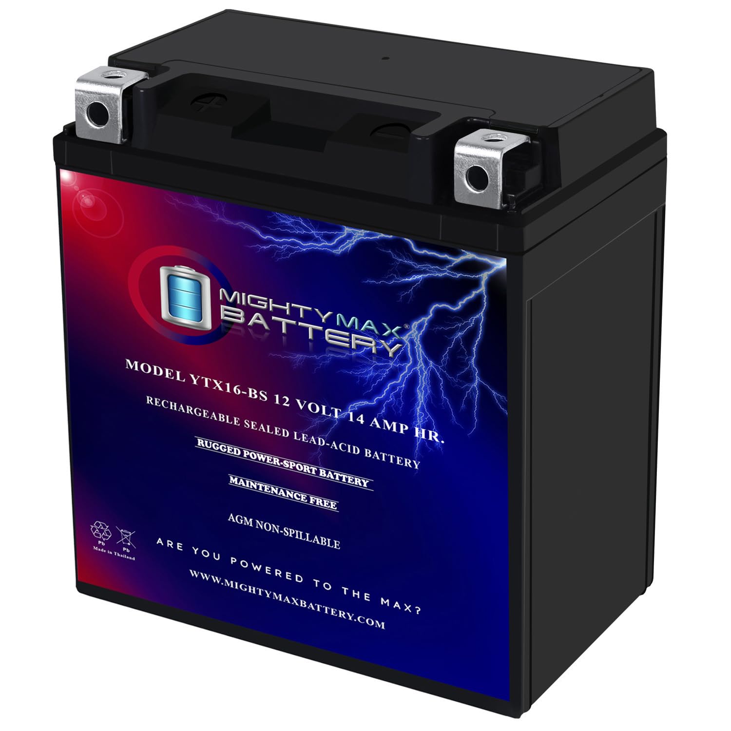 Mighty Max Battery YTX16-BS Replaces Kawasaki VN1600-B Vulcan MeanStreak 1600 D Nomad XQ