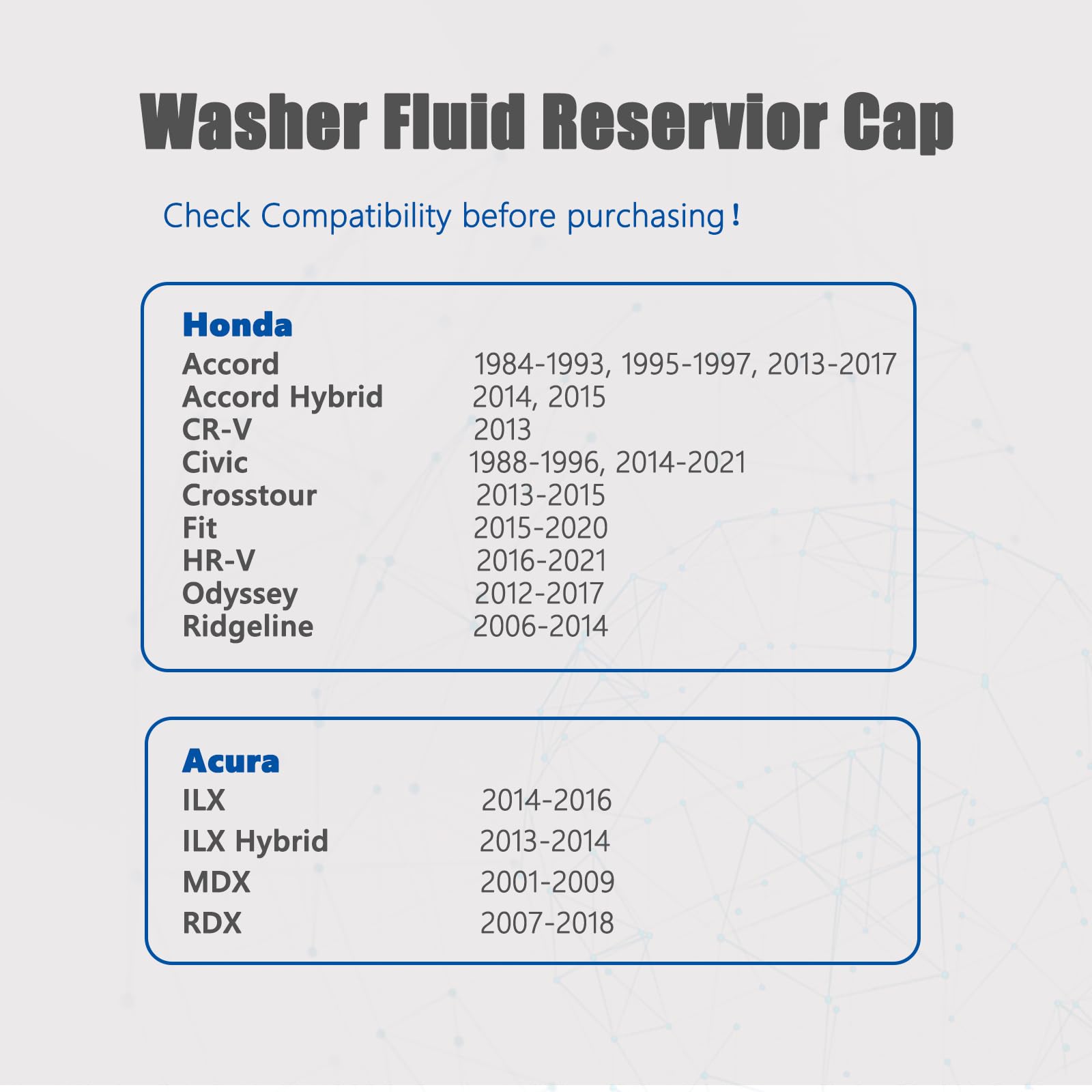 Ottopo Washer Fluid Cap Windshield Wiper Reservoir Cap Compatible With Acura Mdx Rdx Honda Civic Odyssey 38513-Sc4-672