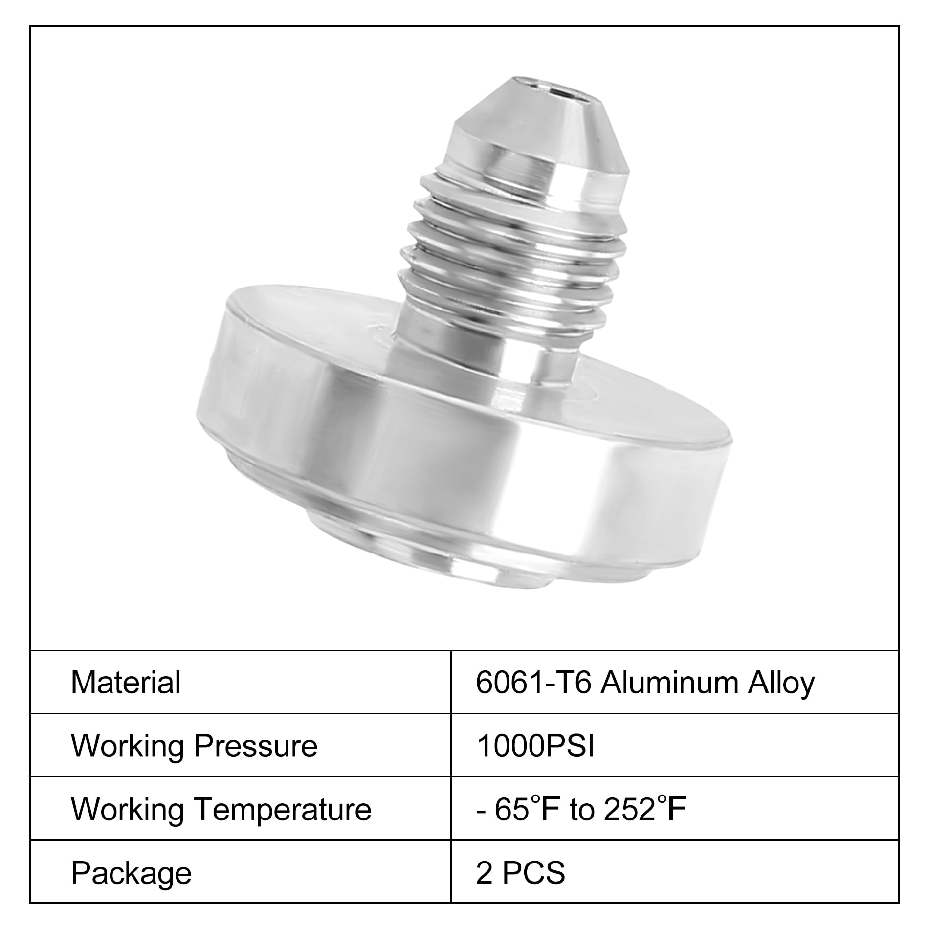 EVIL ENERGY 3AN Male Weld on Bung Fitting Aluminum 2PCS