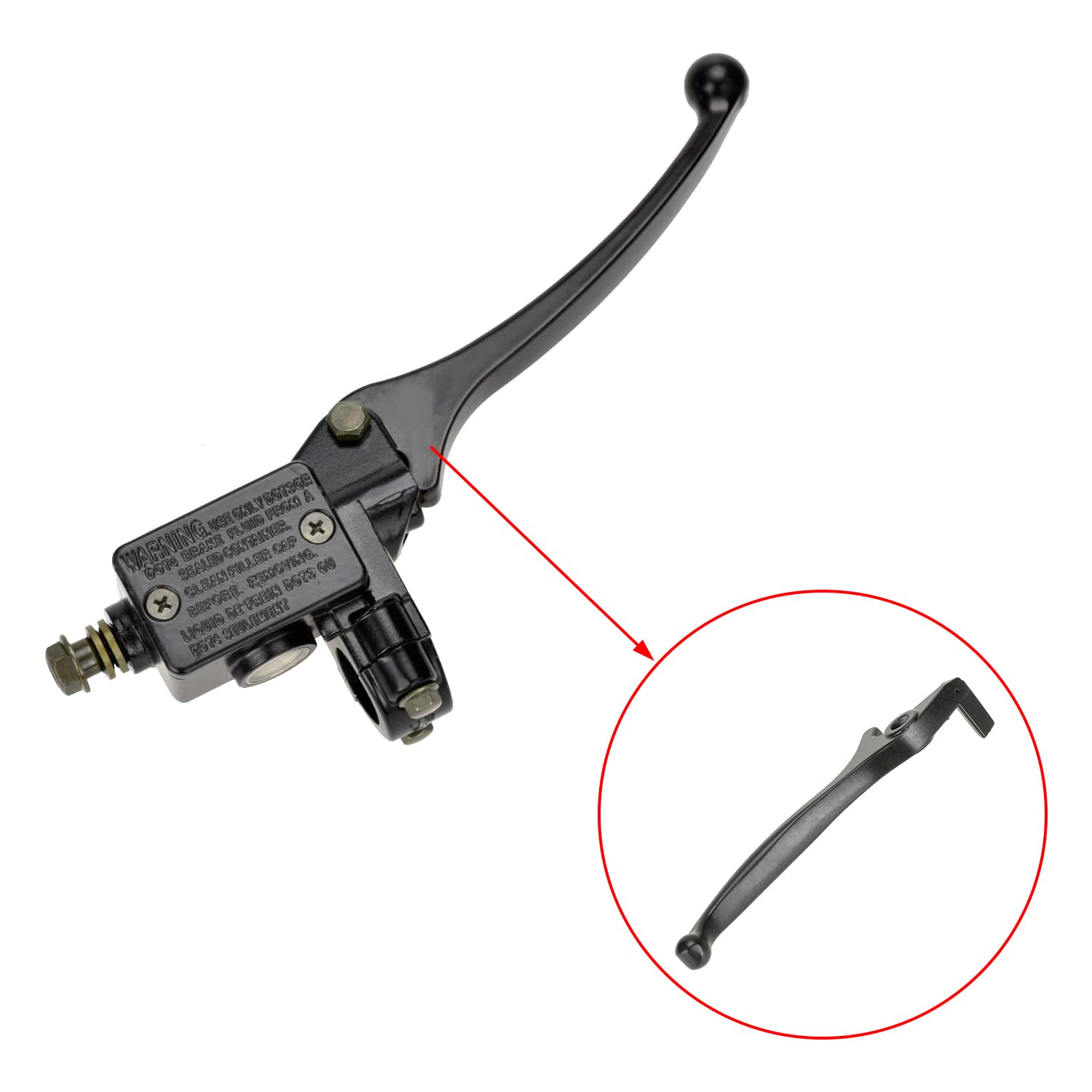 YOXUFA Motorcycle Right Hydraulic Disc Brake Lever for 50cc 70cc 90cc 110cc 125cc SSR Apollo Pit Dirt Bike TaoTao DB10 DB17 RFZ