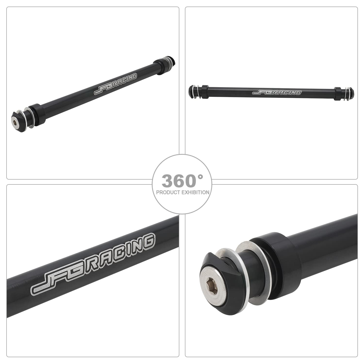 JFG RACING Footpegs Support Brace - CNC 7075 Aluminum, Black, With Screws, for Sur Ron Light Bee X/S/X160/X260