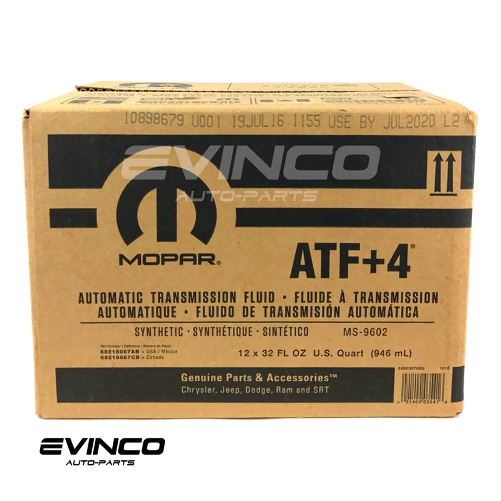 Fits-Jeep Dodge Chrysler Atf+4 Automatic Transmission Fluid Case Of 12 Quarts Mopar
