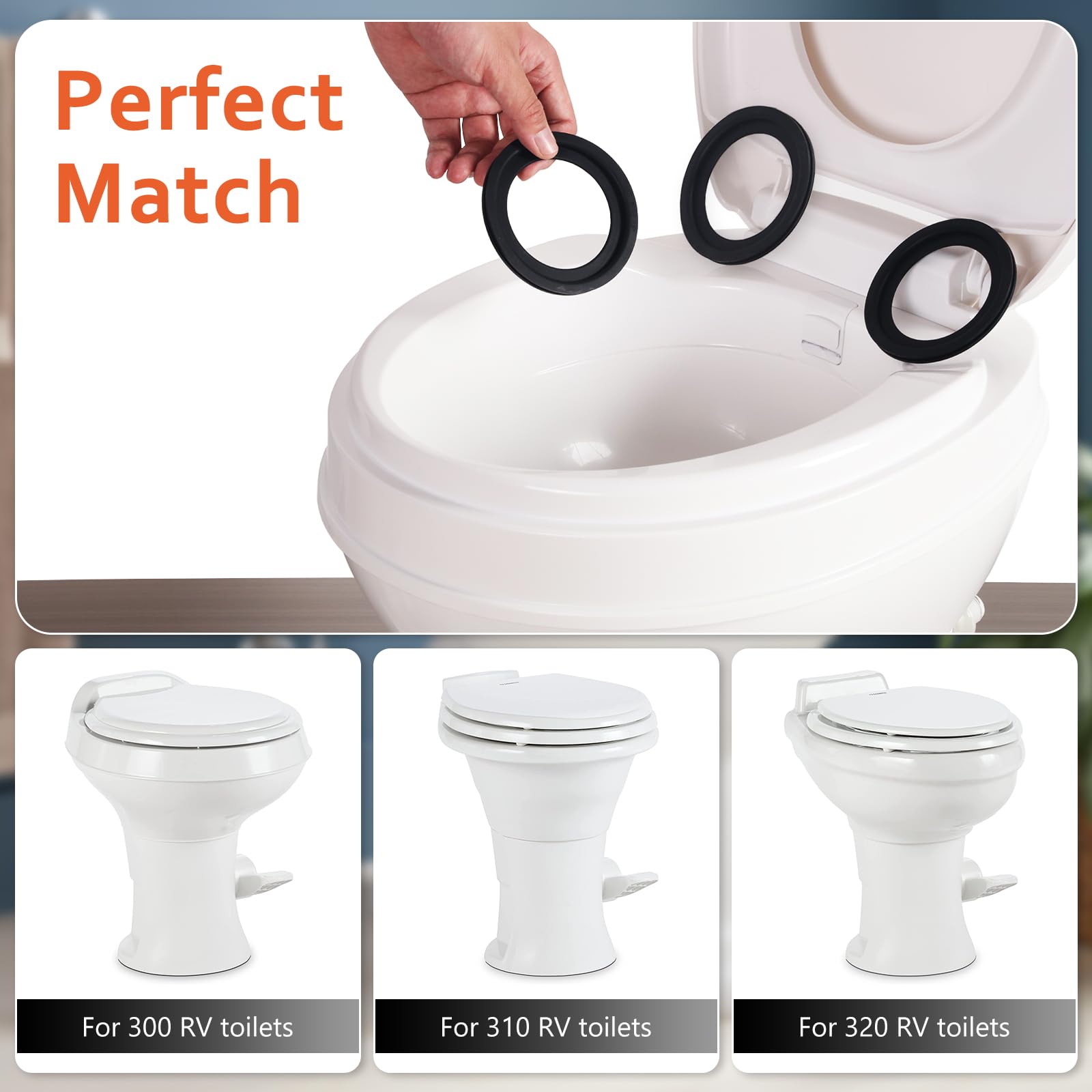 Boeemi Rv Toilet Seal Kit - Replacement 385311658 Flush Ball Seal For 300/310/320 Camperseries, Solves Leakage Problems Between