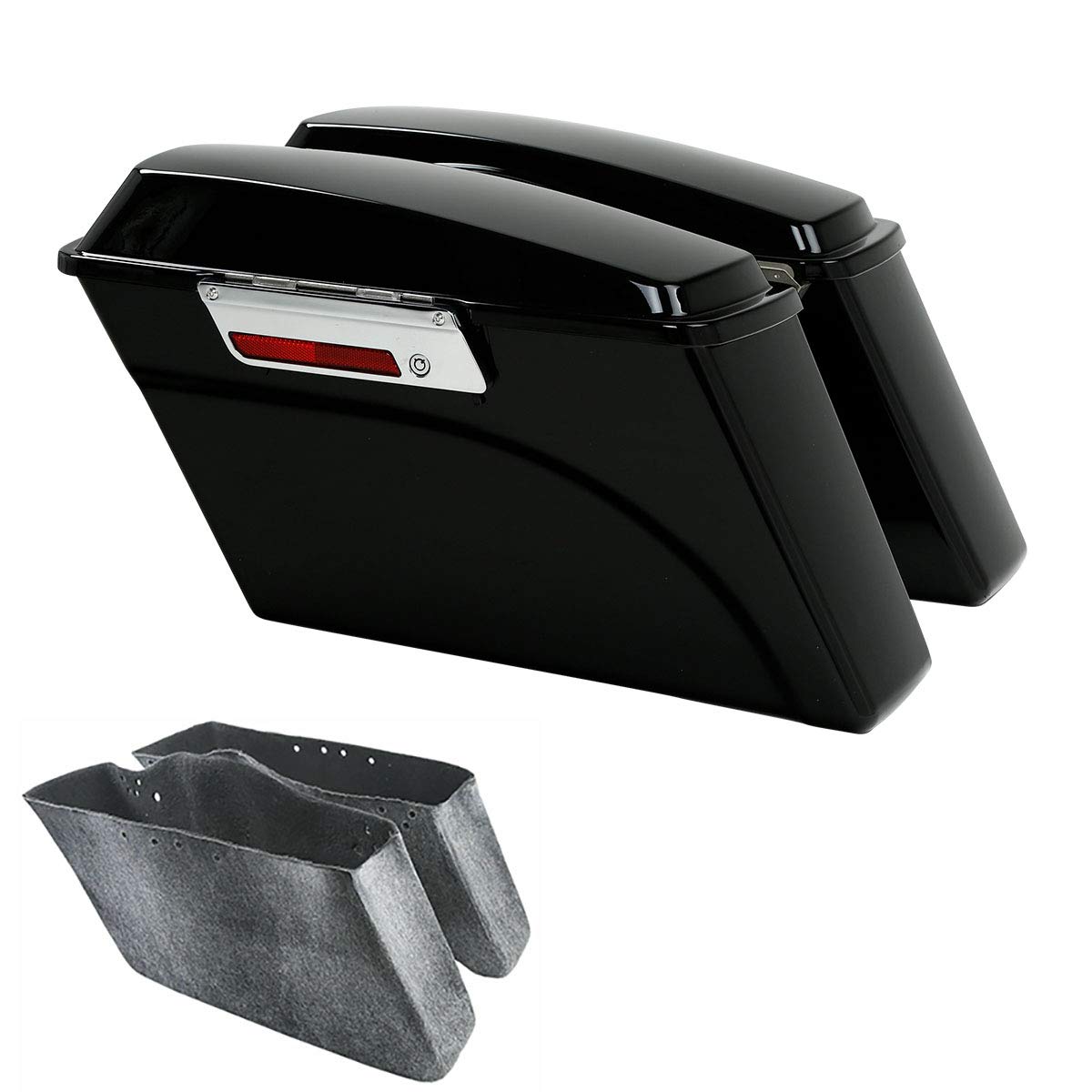 Tcmt Hard Saddle Bags Trunk W/Lid Latch Key & Liners Carpet Insert Fits For Harley Hd Touring Cvo Road Glide Road King Street Gl