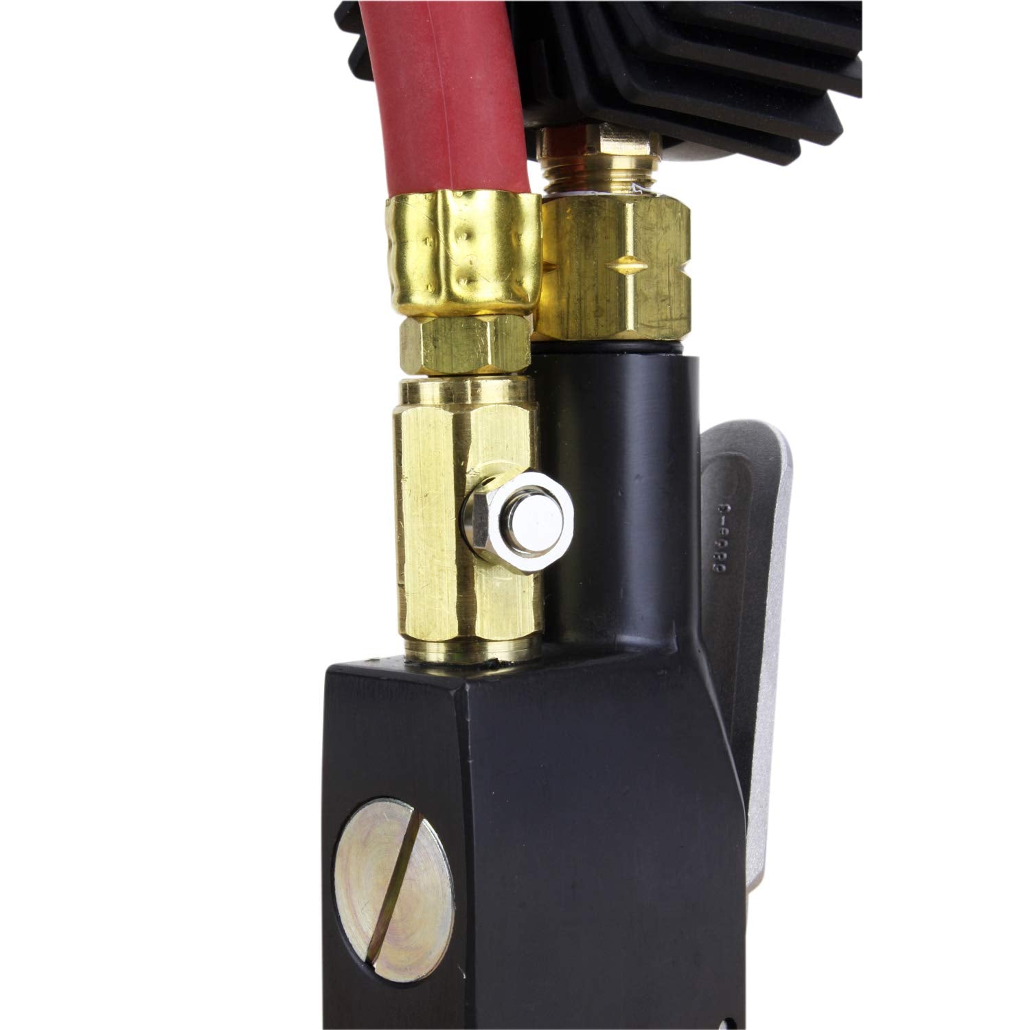 Milton S-530 Compact Digital Tire Inflator with Pressure Gauge, 255 PSI, Dual Head Air Chuck, 15'' Hose, 2.5'' Dial, 360 Swivel,