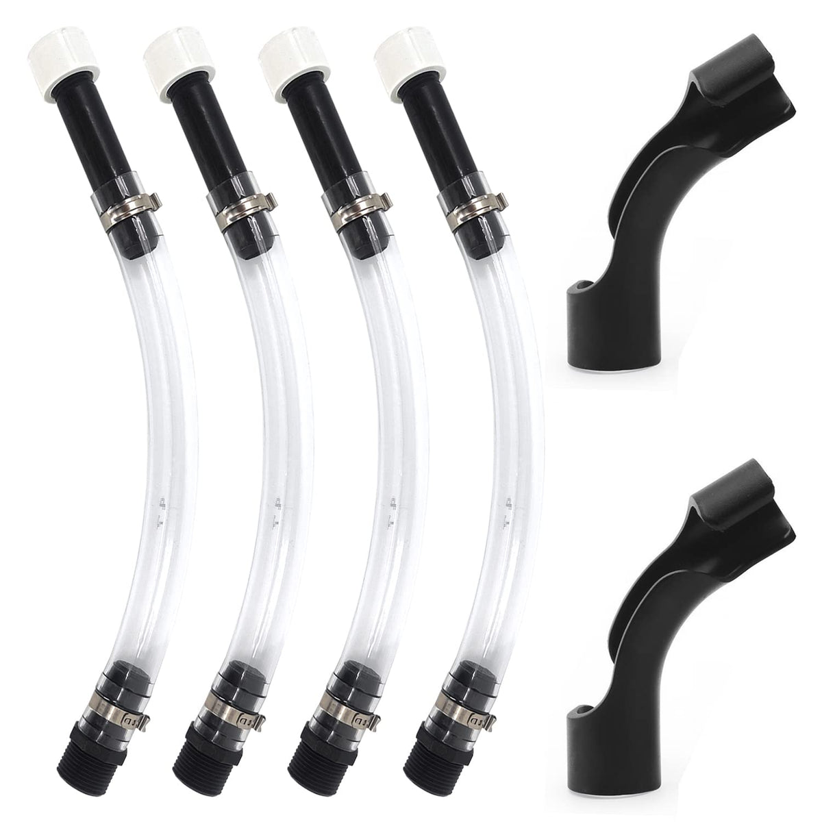 Prijesse 4 Pack Racing Fuel Filler Jug Hose, 14 Inch Transparent Gas Can Hose With 2 Pack Hose Bender, Clear Racing Fuel Filler Hose For Fuel Filler Hose Racing Fuel Container Fuel Tank Gas Can