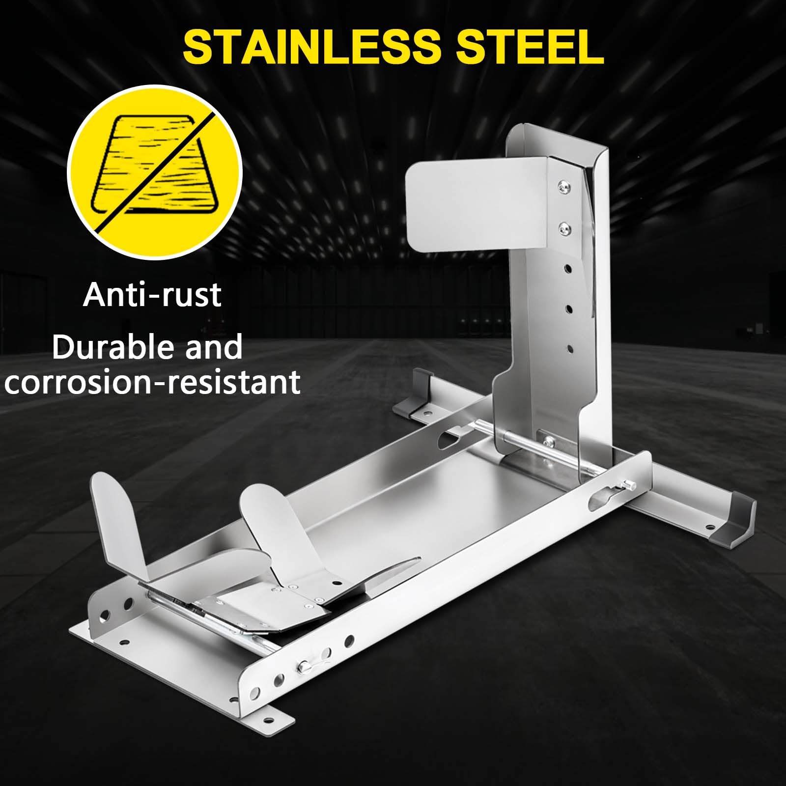 Cironbow Stainless Steel Motorcycle Wheel Chock Stand,Antirust Heavy Duty 3000Lb Load Capacity Motorcycle/Trailer Garage Wheel Stand Red