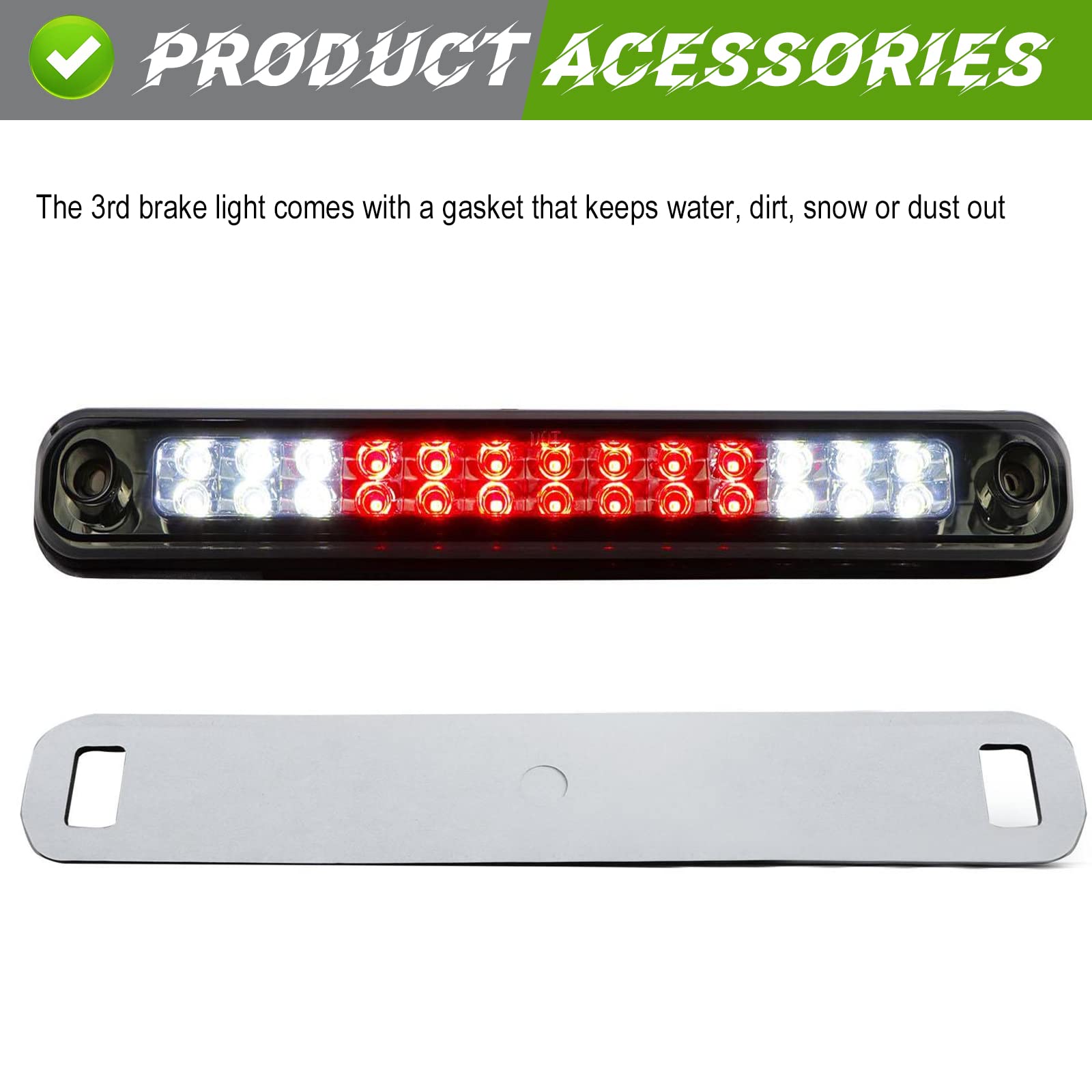 Bomusou Led 3Rd Brake Light High Mount Brake Light Fit For Silverado (94-98), For Blazer (92-93), For Chevy/Gmc C/K 1500 2500 35