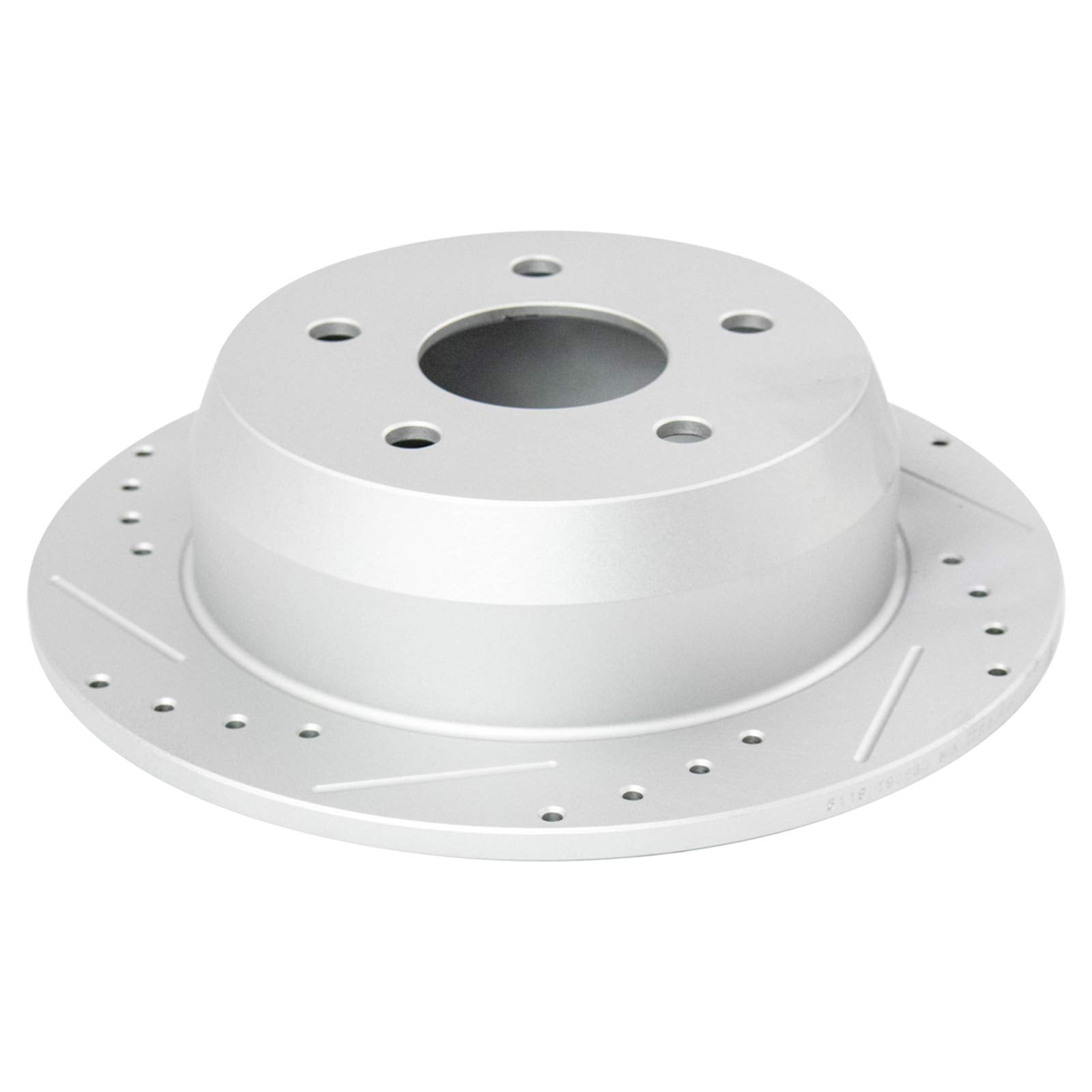 Trq Rear Performance Brake Rotors Set Solid Premium G-Coated Cross Drilled & Slotted Compatible With 1999-2004 Jeep Grand Cherok