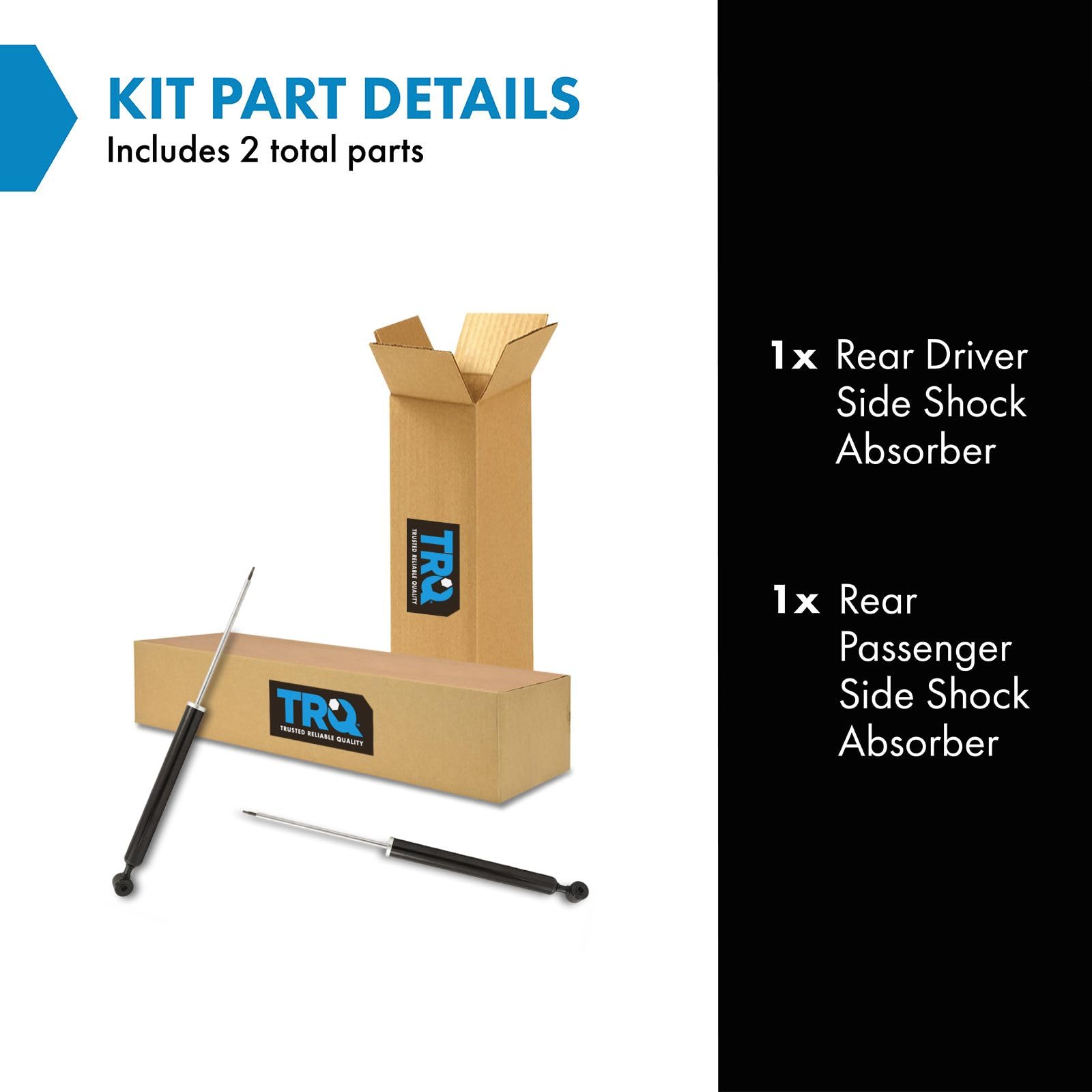 Trq Rear Shock Absorber Set Compatible With 2011-2019 Ford Fiesta 2011-2014 Mazda 2
